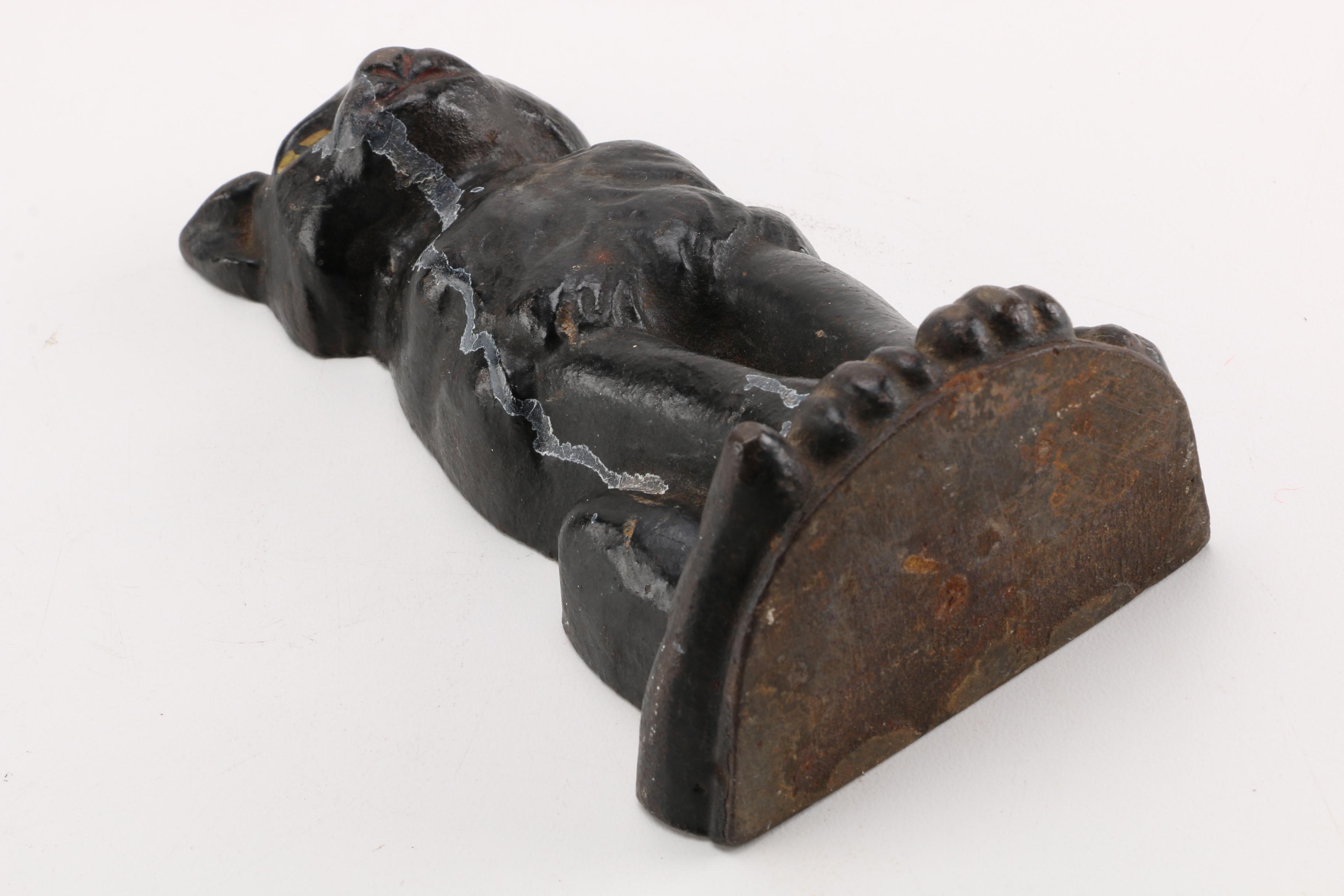 Vintage Black Cat Cast Iron Door Stop