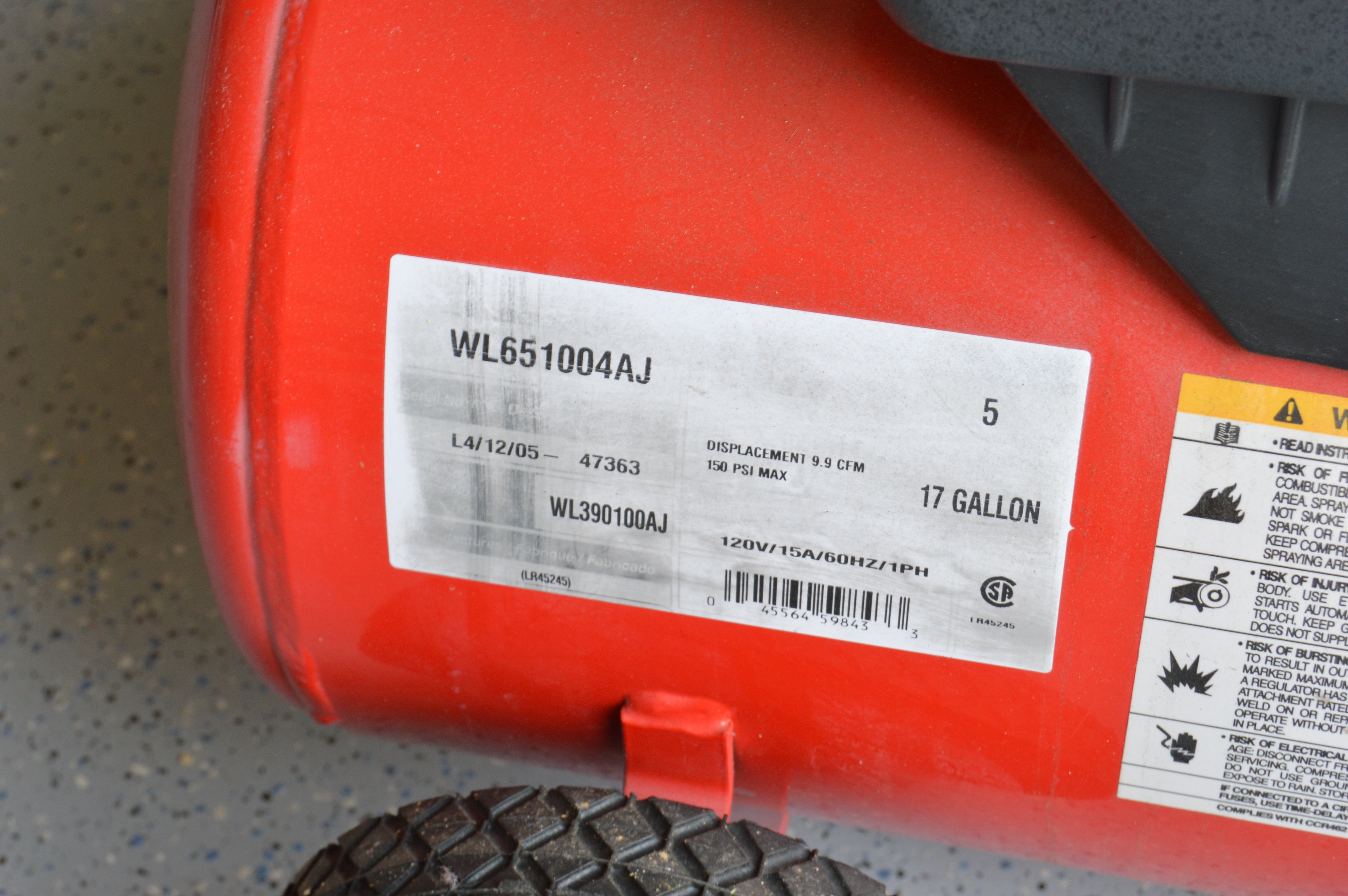 Portable 17 Gallon Air Compressor by Husky