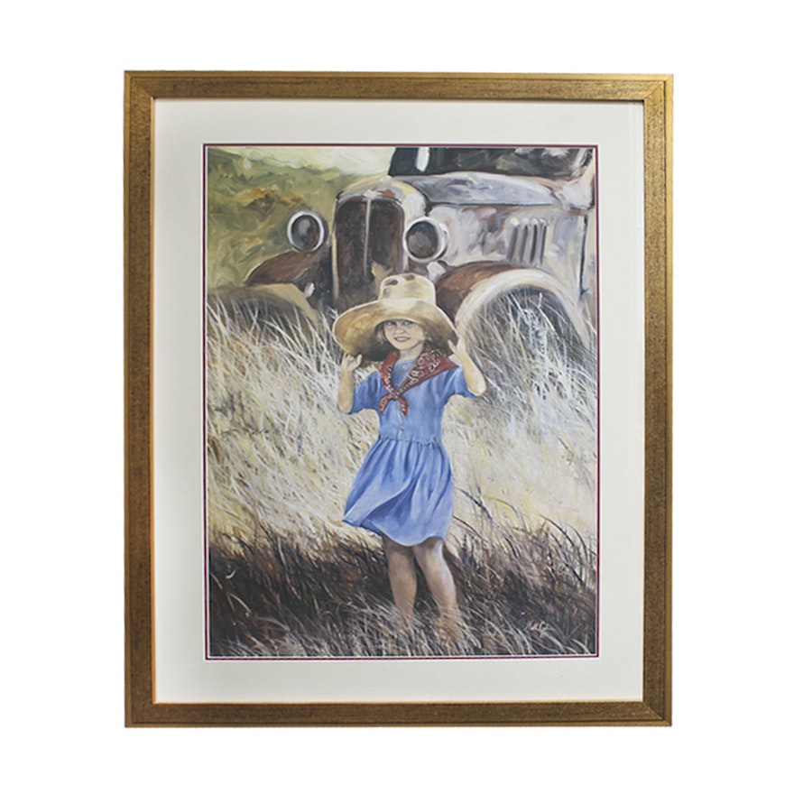 Neil Cahn Limited Edition Offset Lithograph of a Young Girl
