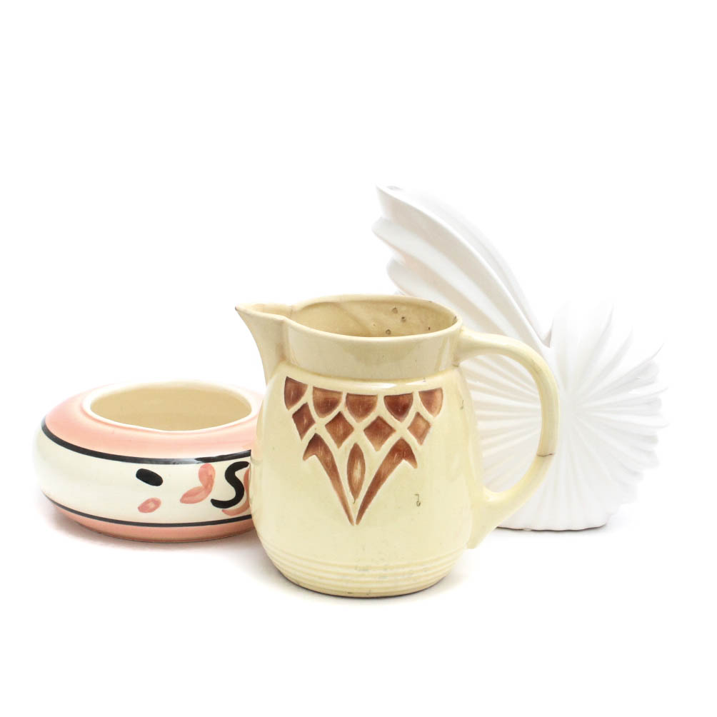 Antique and Vintage Pottery Assortment Featuing Robinson Ransbottom Pottery Company