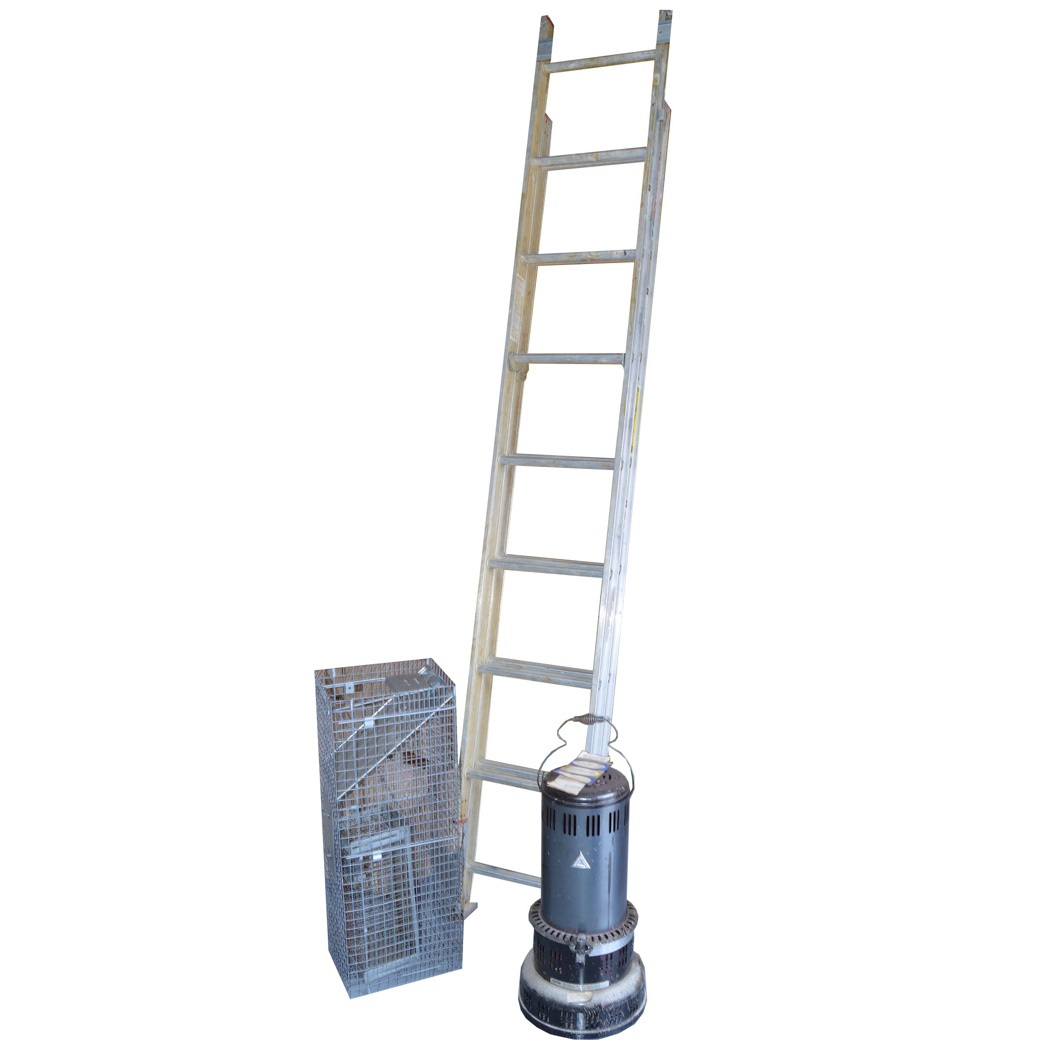16' Extension Ladder, Vintage Kerosene Heater and Animal Traps