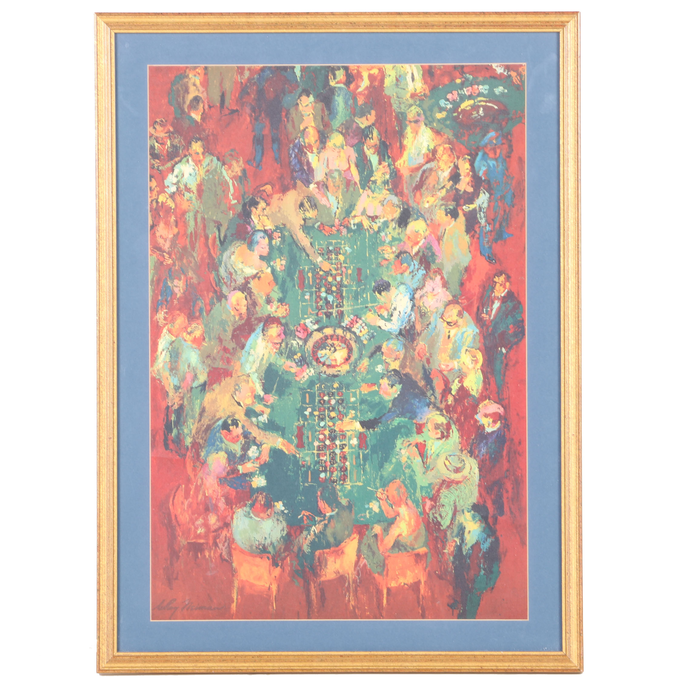 LeRoy Neiman Offset Lithograph "Gaming Table"