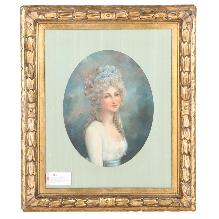 Original Oil on Canvas Portrait of Lady Hamilton