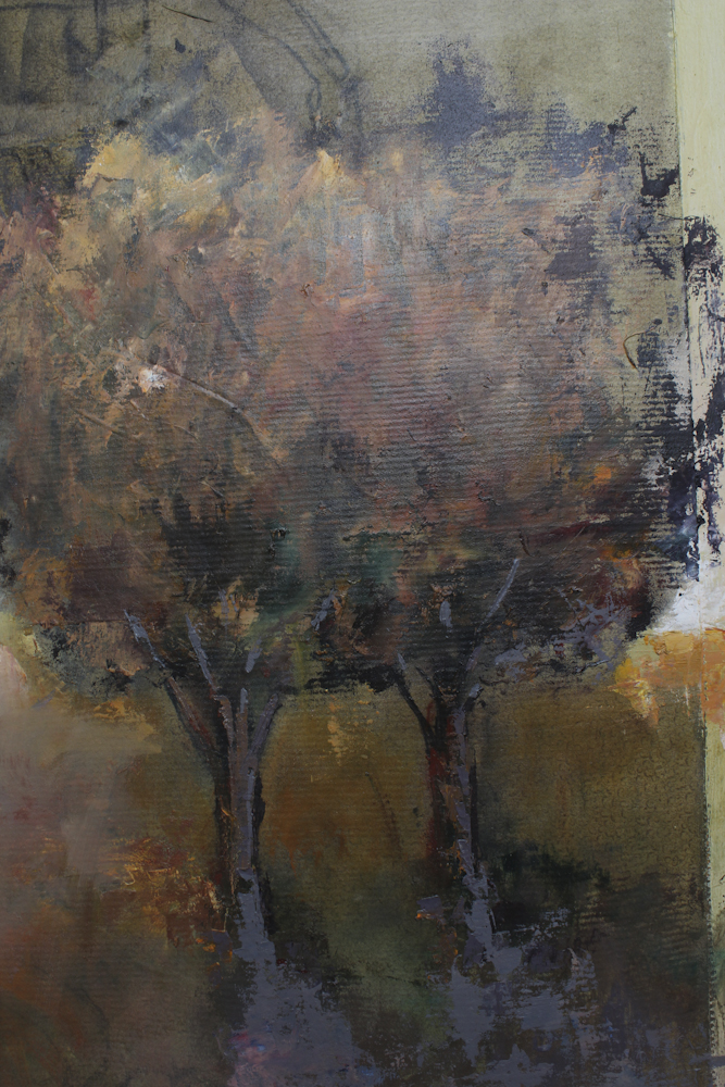 Hal Schwarze Mixed Media Painting of a Figure in a Landscape