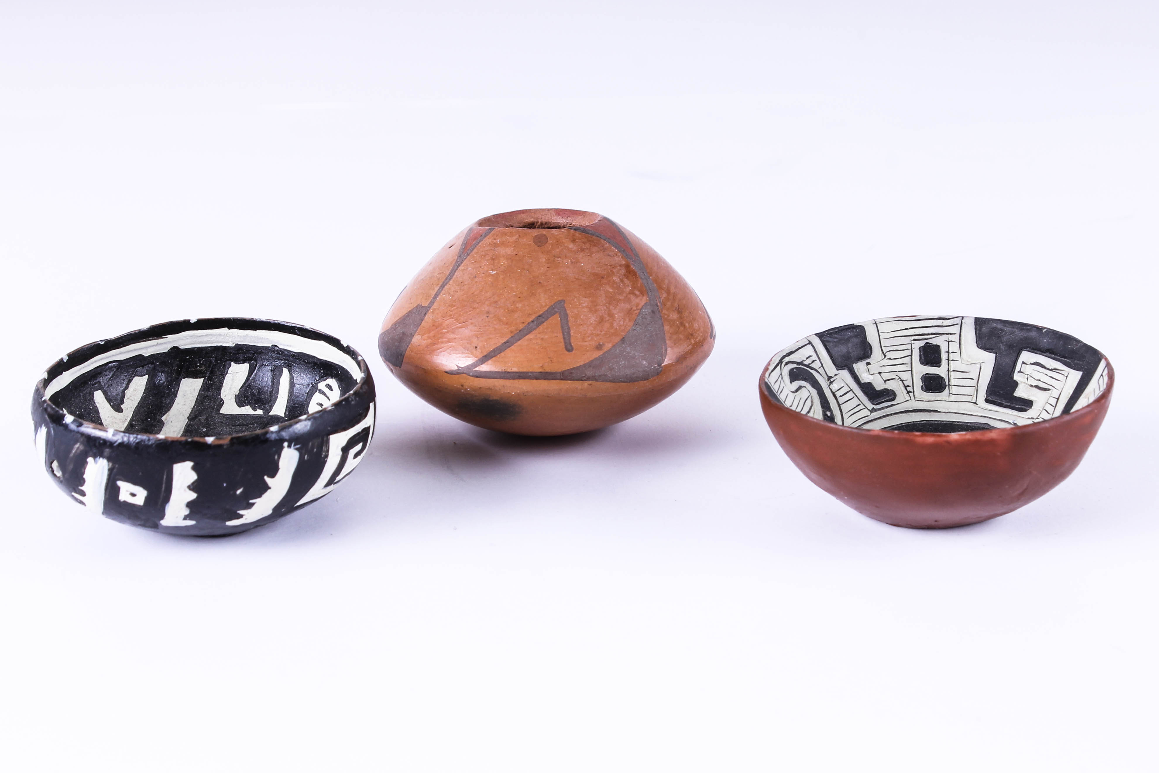 Native American Style Mini Pots and Two Fetishes