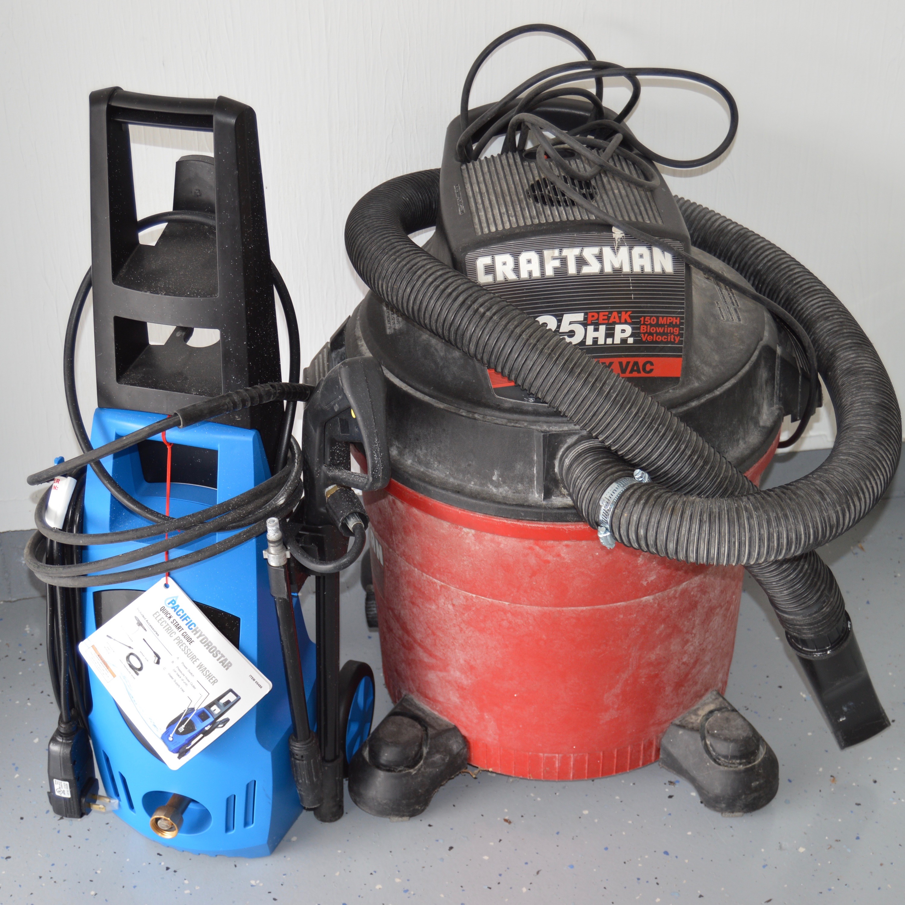 Pressure Washer by Pacific Hydrostar and Craftsman Shop Vac