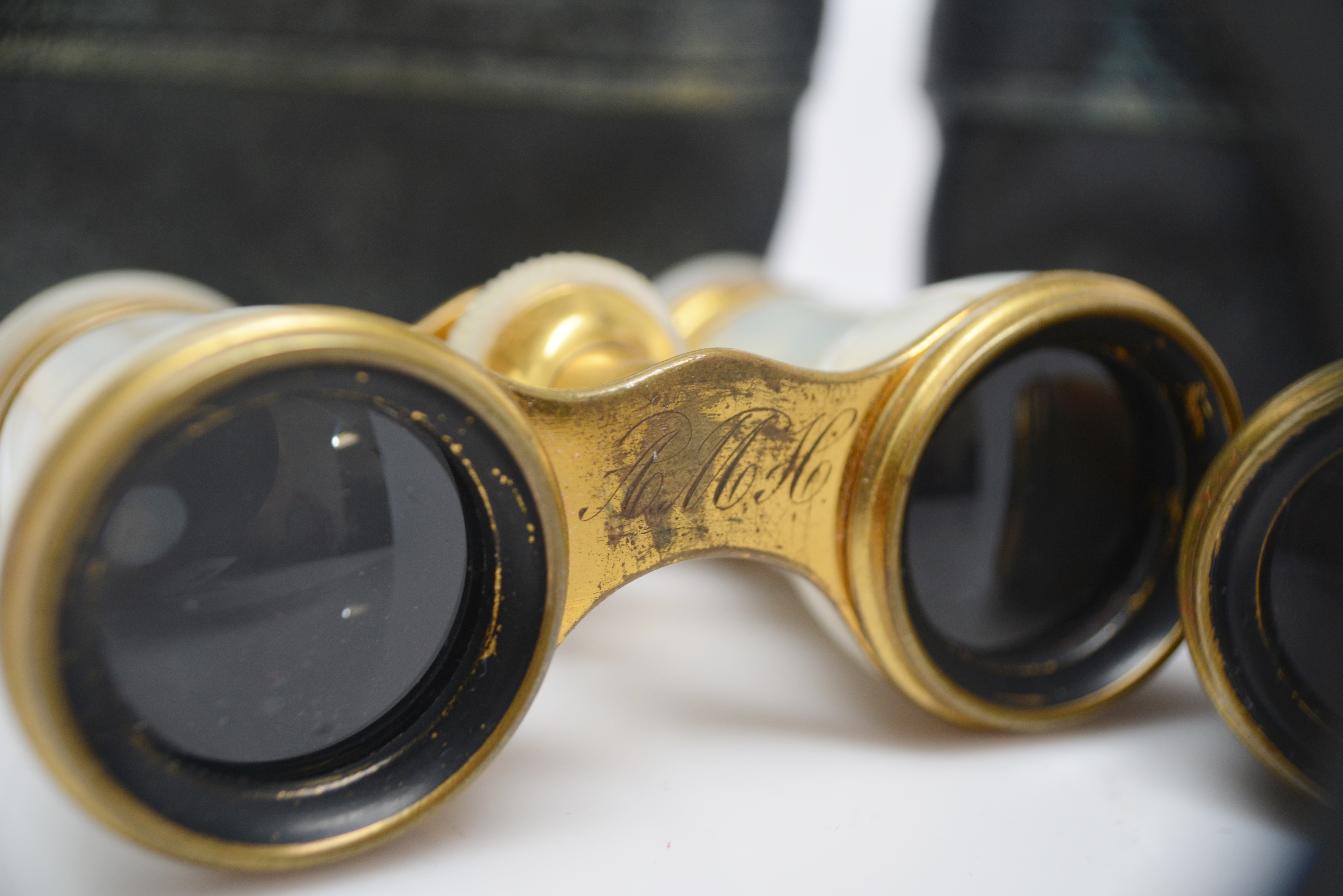 Two Vintage French Lemaire Mother of Pearl Opera Glasses