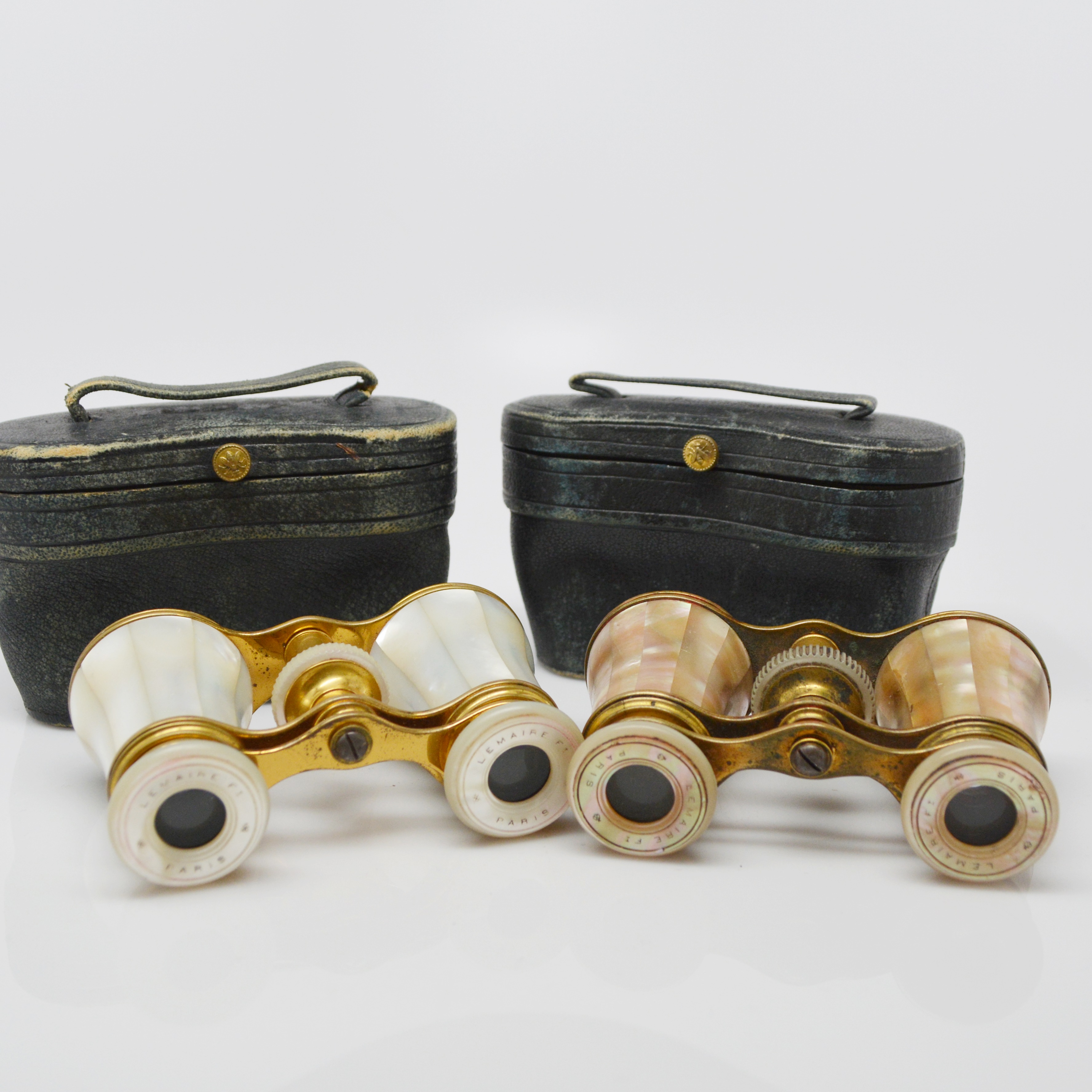 Two Vintage French Lemaire Mother of Pearl Opera Glasses