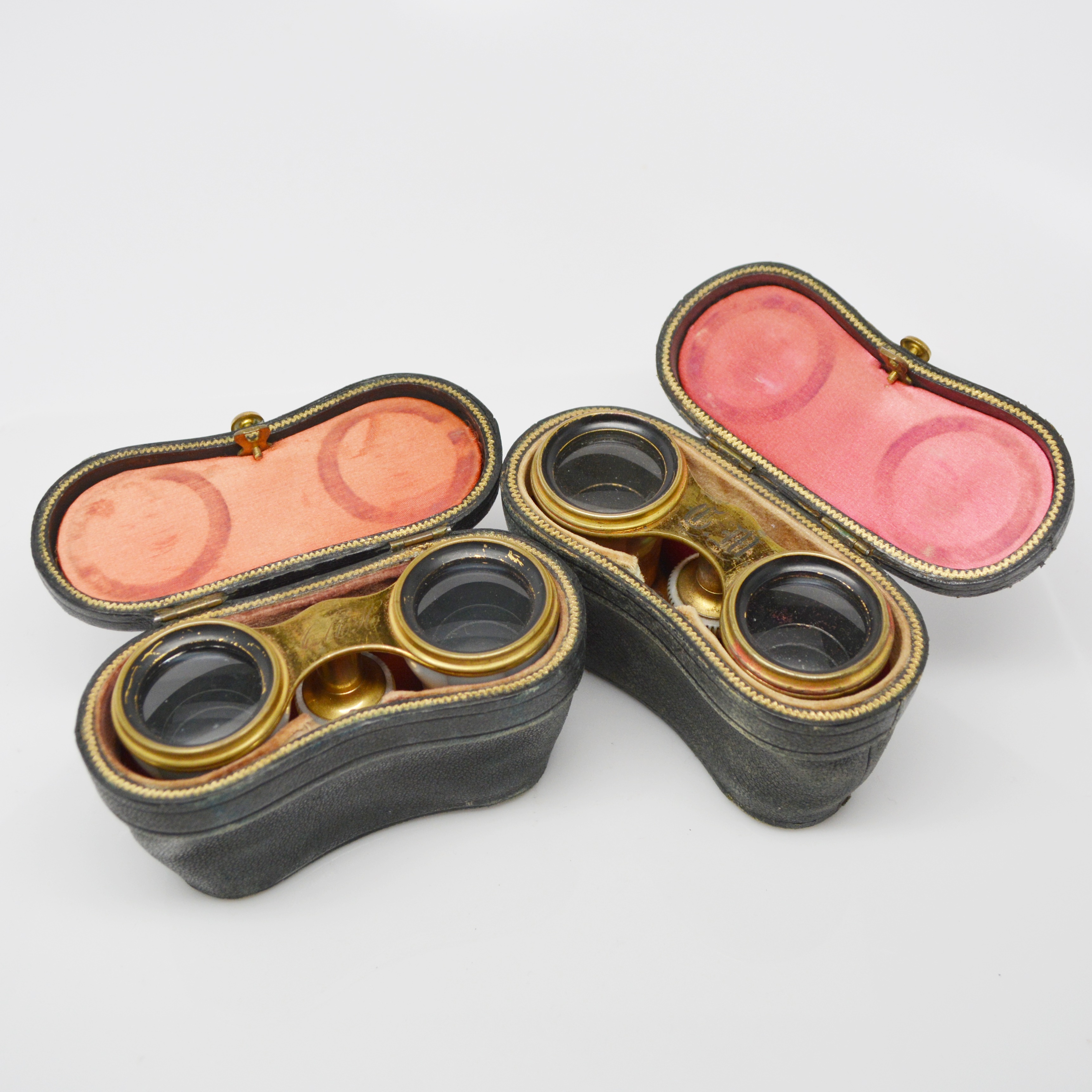 Two Vintage French Lemaire Mother of Pearl Opera Glasses