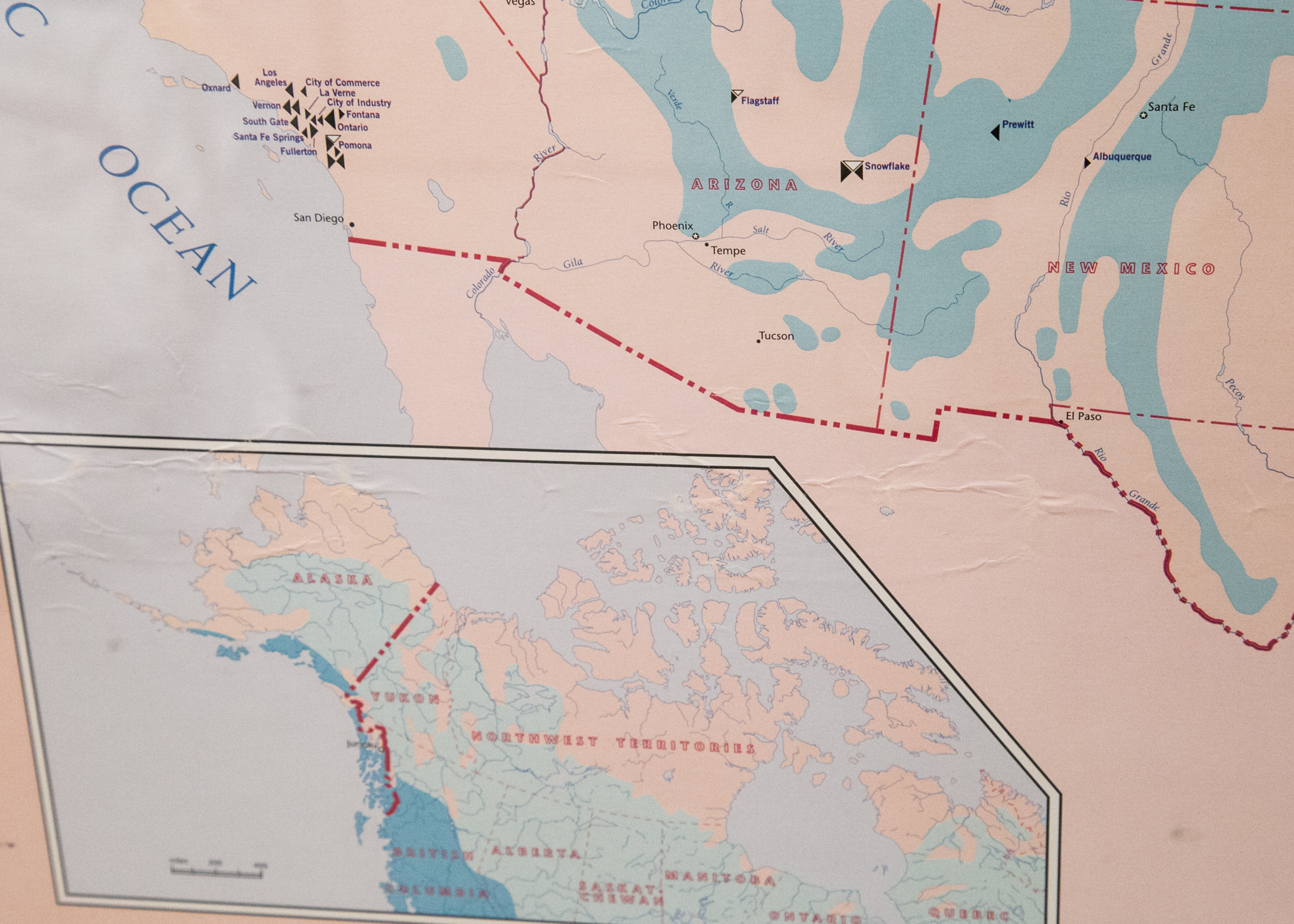 Framed "Pulp & Paper Mills" Map
