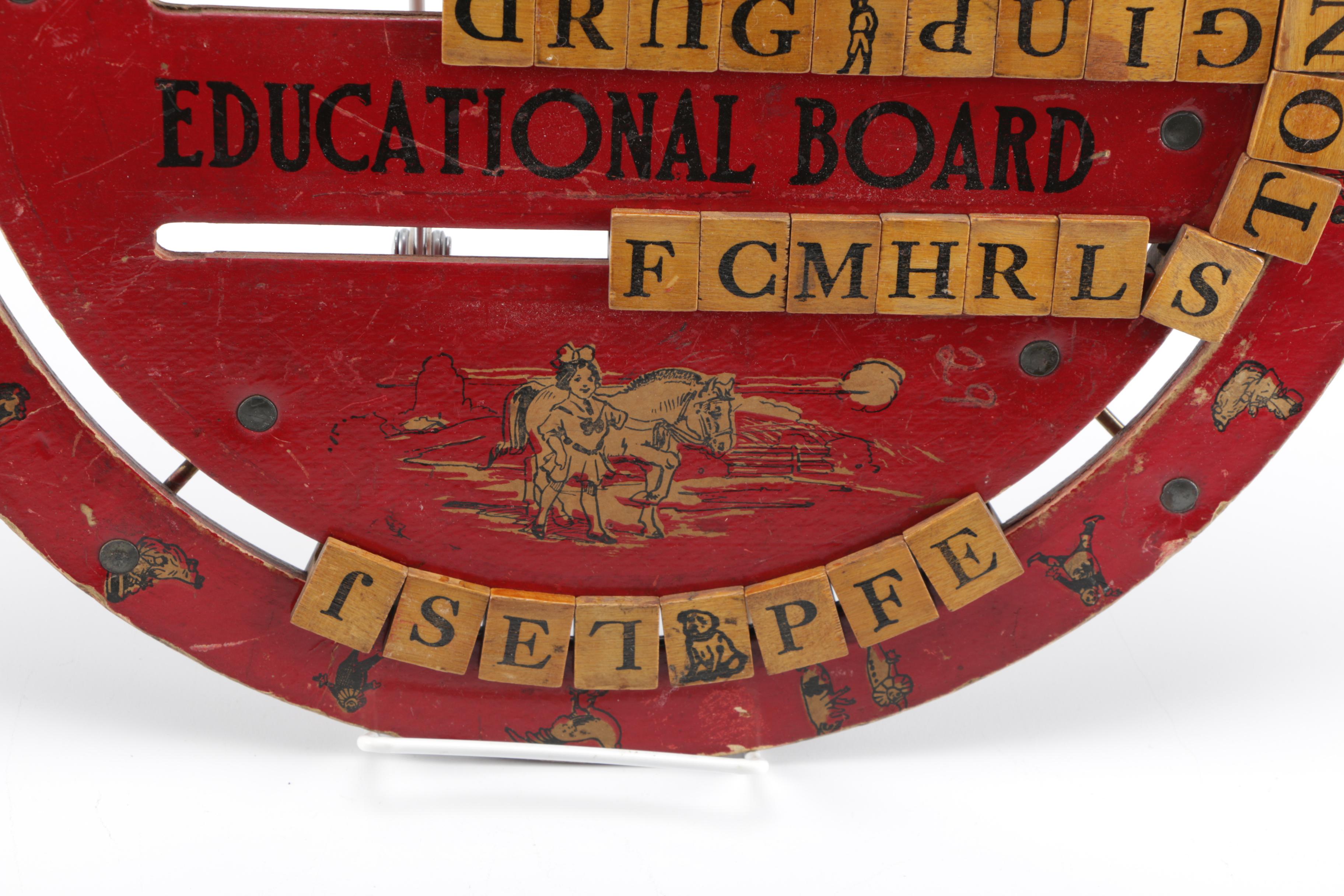 Antique Wooden Games Including 1880s Cornhole Predecessor "Faba Baga; or Parlor Quoits"