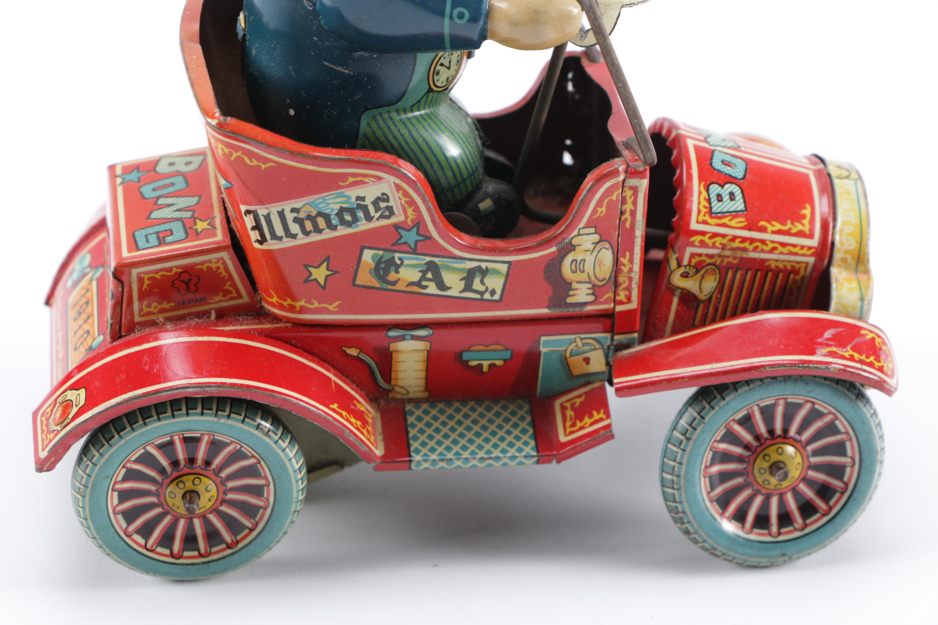 Vintage "Grandpa's New Car" Tin Wind-Up Toy