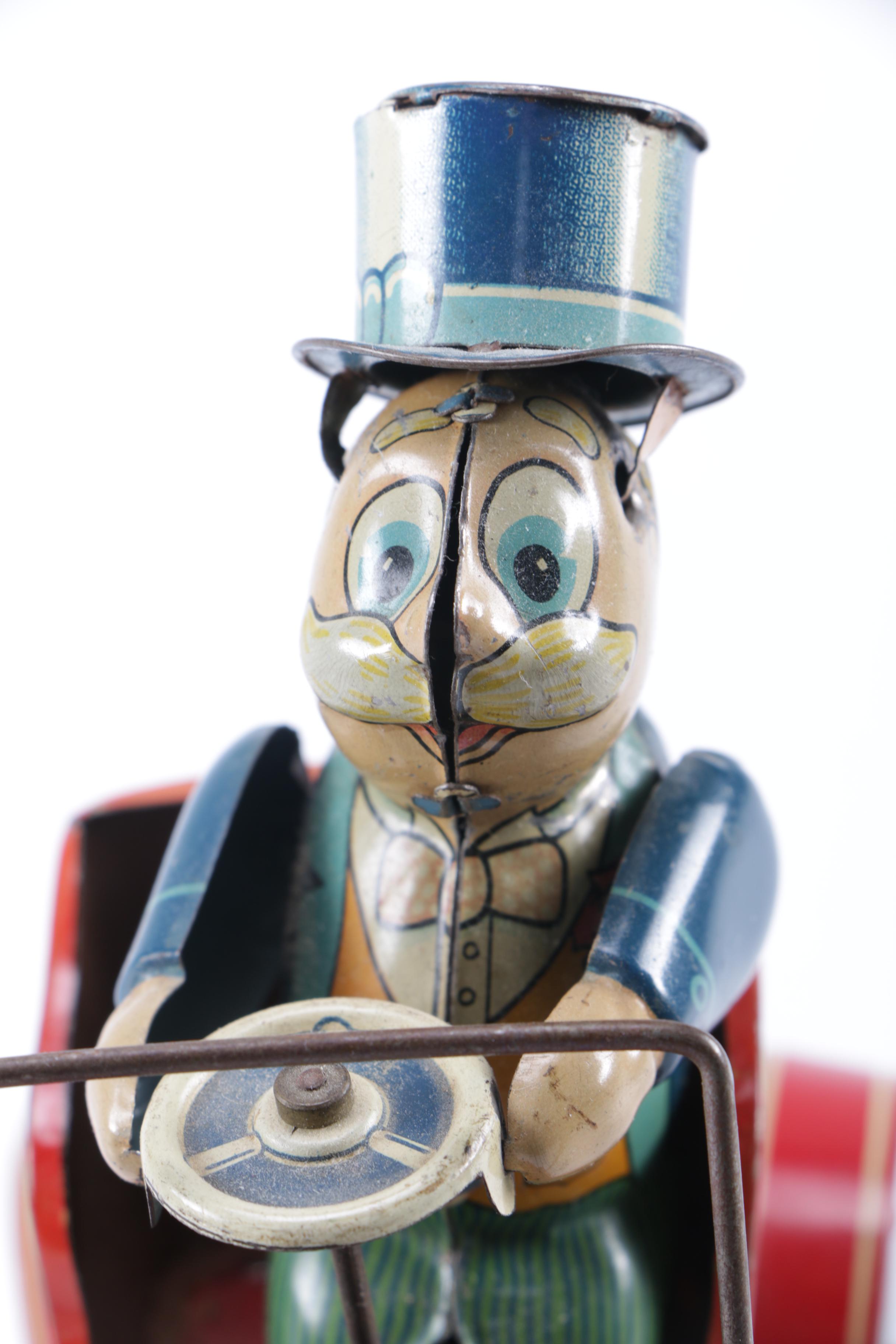 Vintage "Grandpa's New Car" Tin Wind-Up Toy