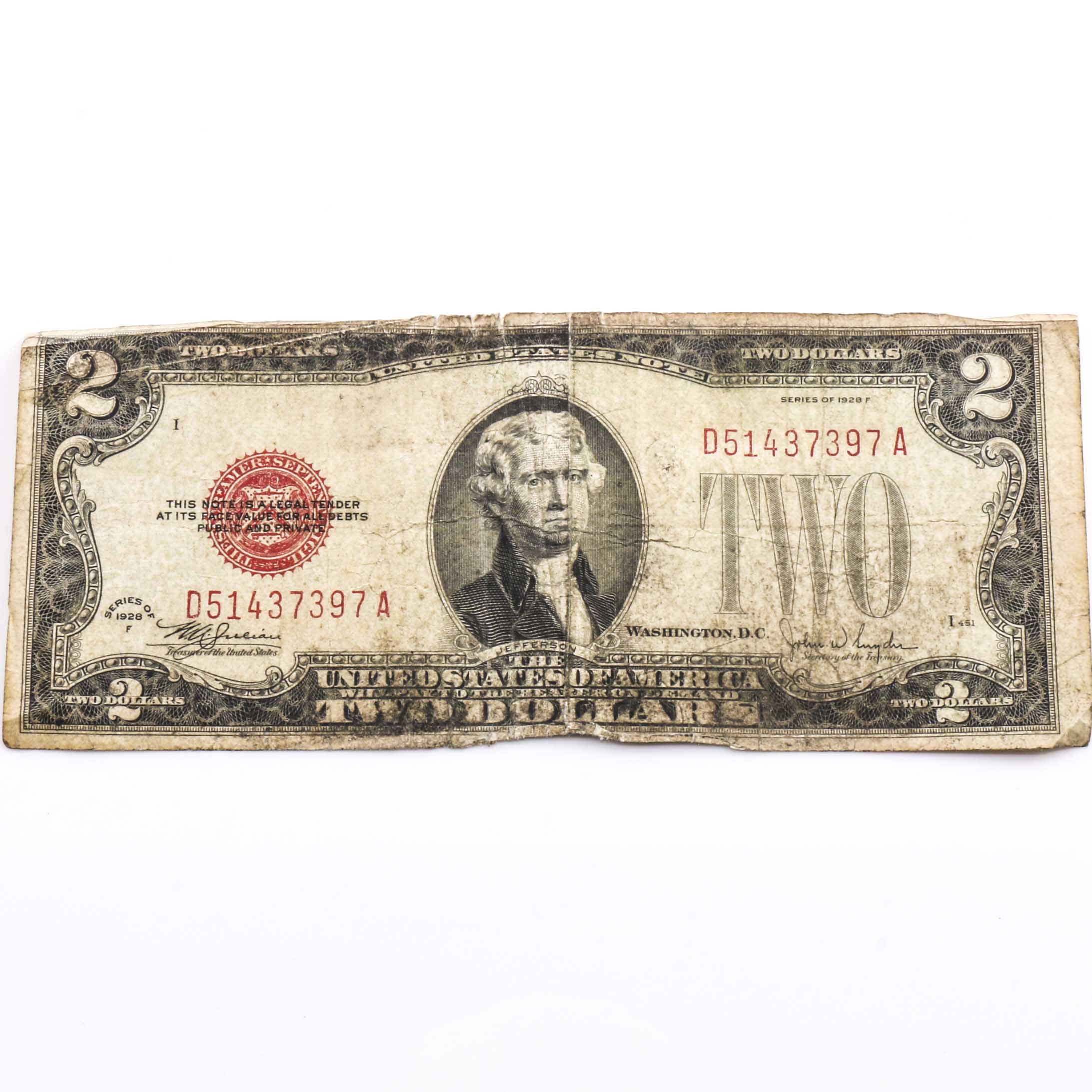 Series 1928-F $2 Legal Tender Note