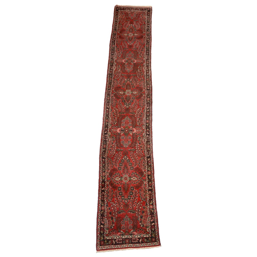 Persian Hand Woven Sarouk Style Wool Runner Rug