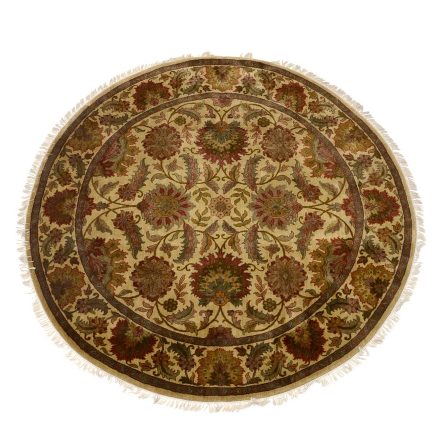 Persian-Inspired Round Wool Area Rug