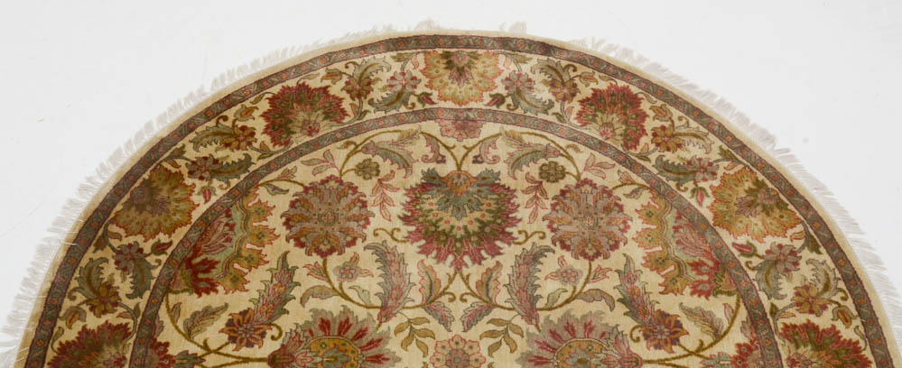 Persian-Inspired Round Wool Area Rug