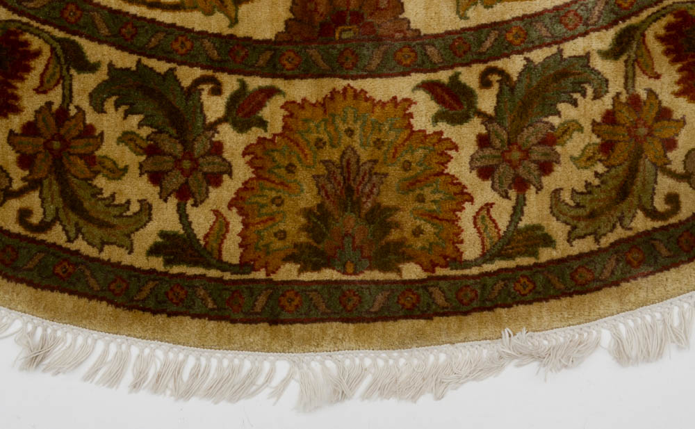 Persian-Inspired Round Wool Area Rug