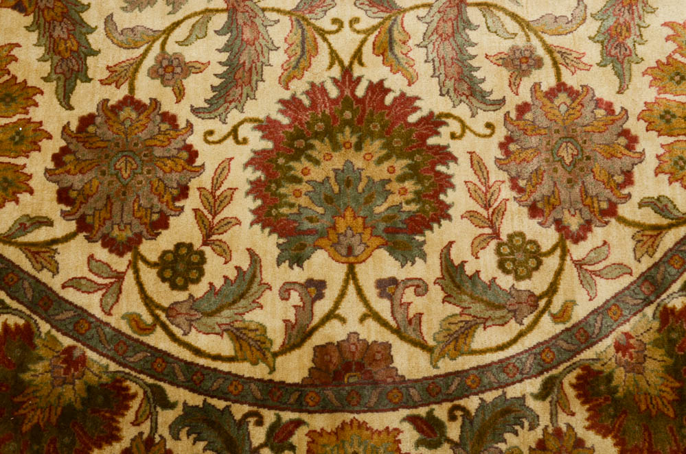 Persian-Inspired Round Wool Area Rug