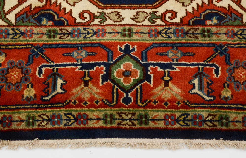 Indo-Heriz Hand Knotted Wool Area Rug