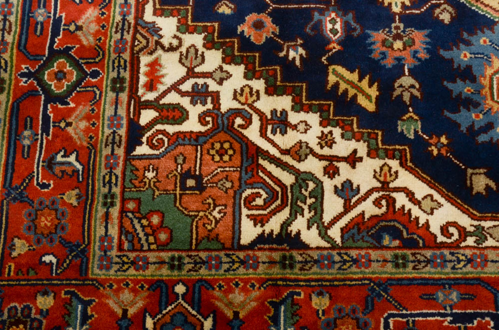 Indo-Heriz Hand Knotted Wool Area Rug