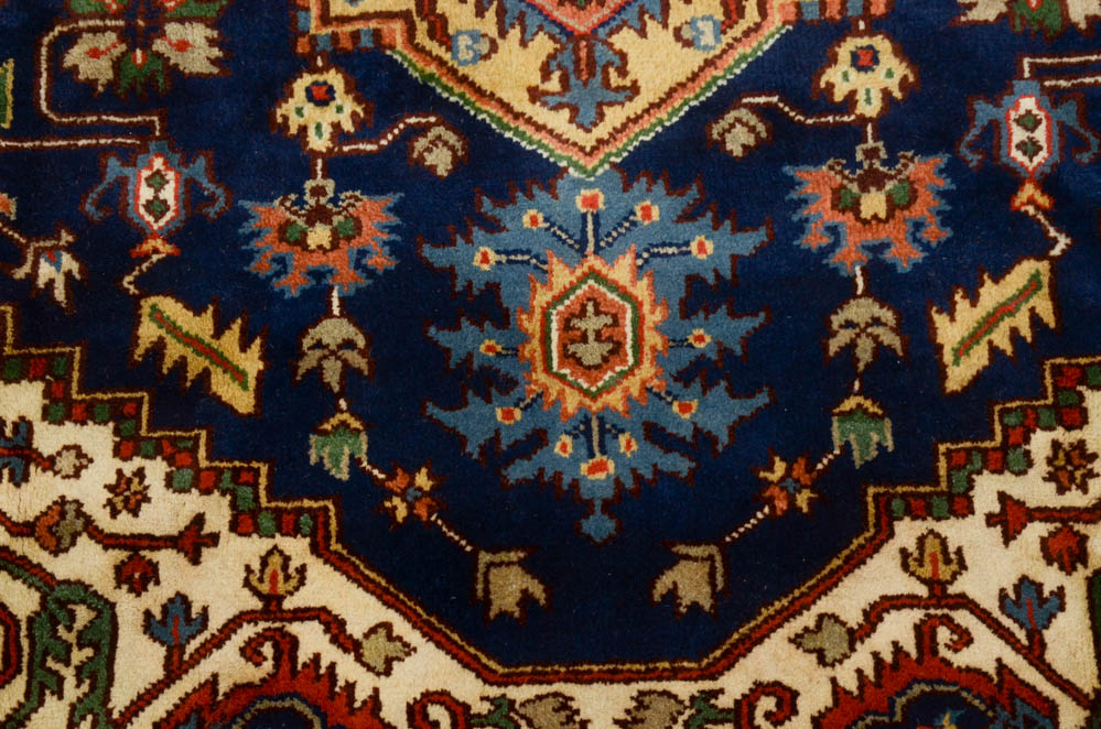 Indo-Heriz Hand Knotted Wool Area Rug