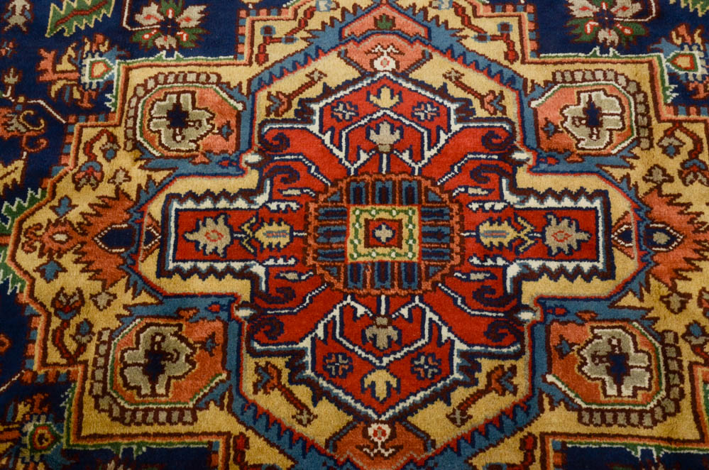 Indo-Heriz Hand Knotted Wool Area Rug