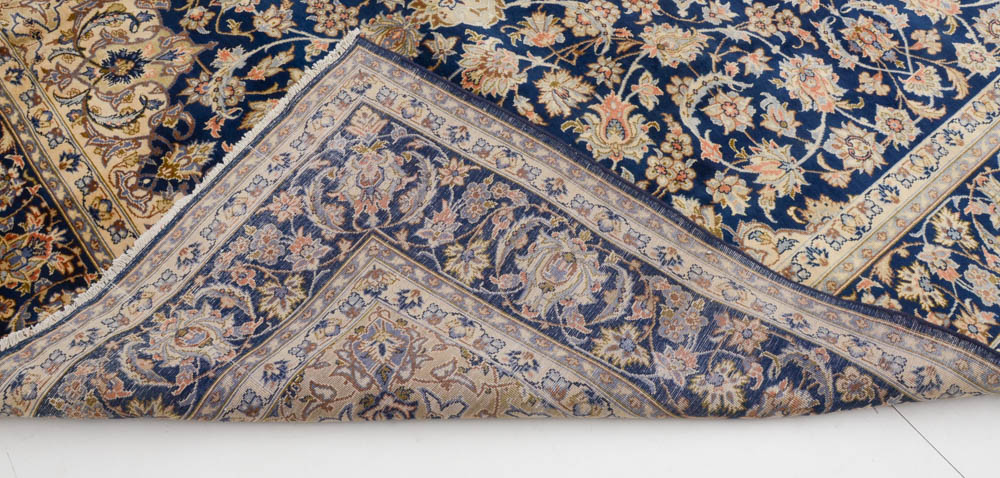 Vintage Persian Isfahan Hand Woven Wool Room-Sized Area Rug