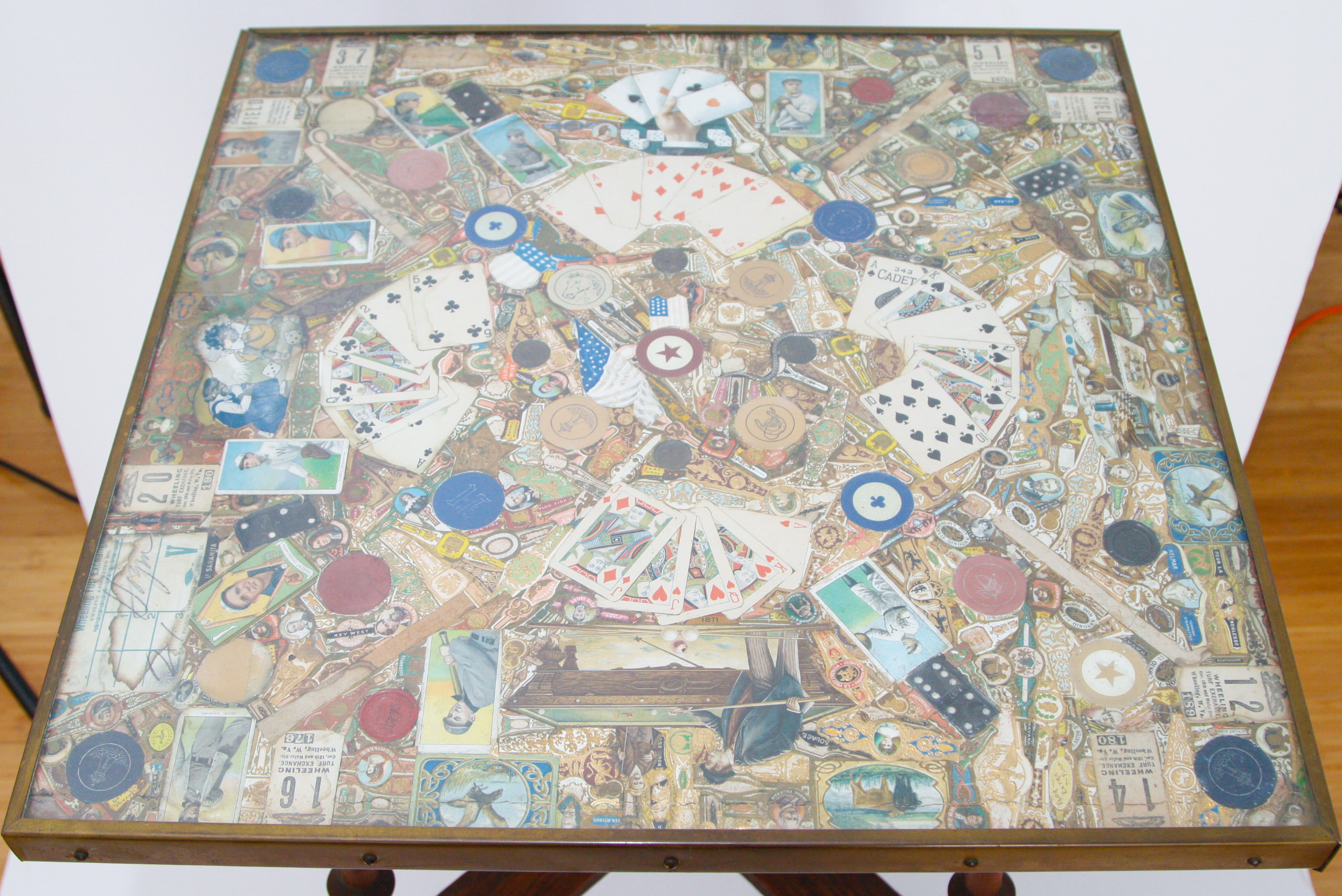 Early 20th C. Tobacco Card Top Games Table