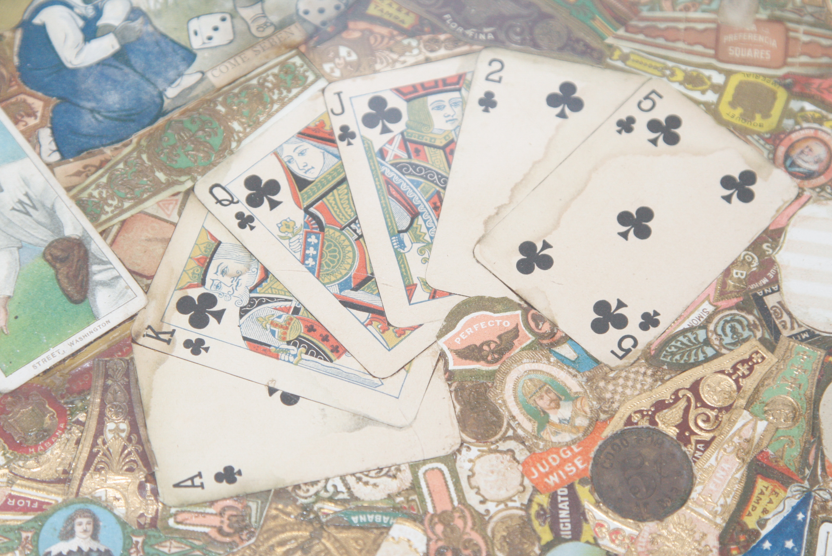 Early 20th C. Tobacco Card Top Games Table