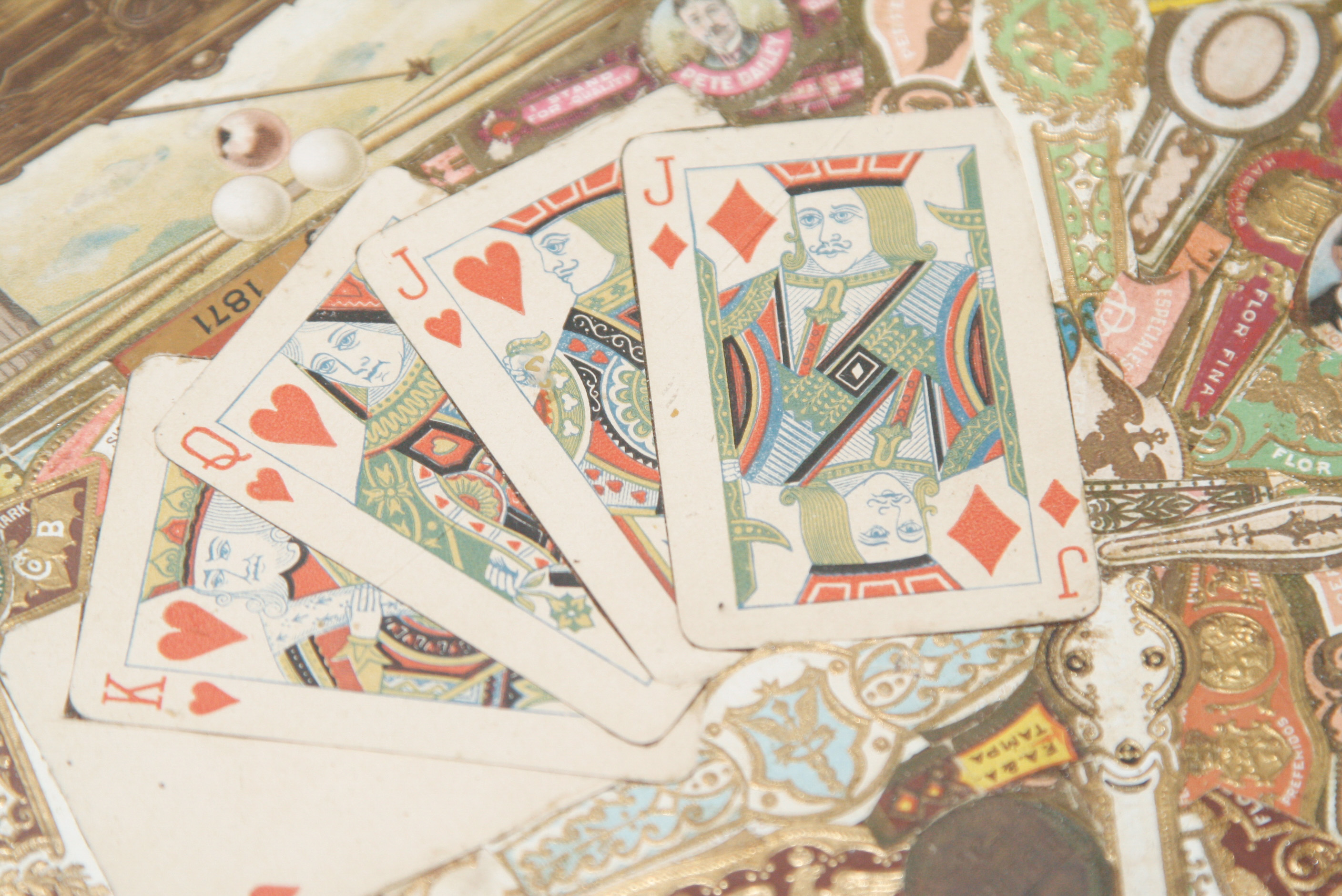 Early 20th C. Tobacco Card Top Games Table