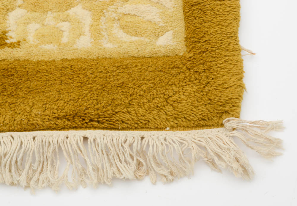 Hand-Woven Khalabar Golden Wool Room-Sized Area Rug