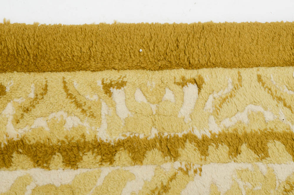 Hand-Woven Khalabar Golden Wool Room-Sized Area Rug