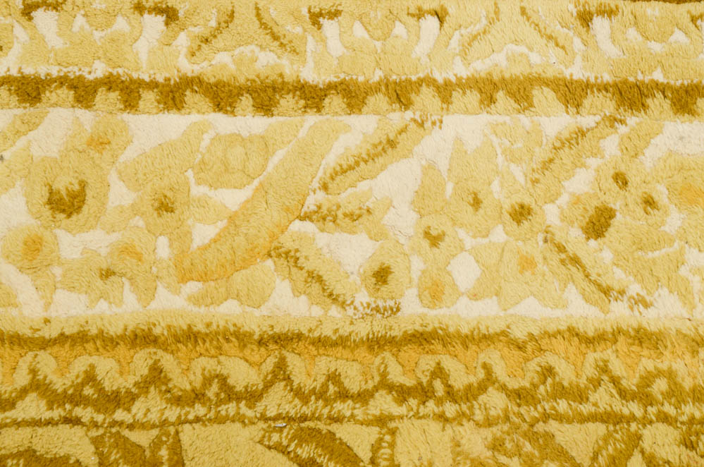 Hand-Woven Khalabar Golden Wool Room-Sized Area Rug