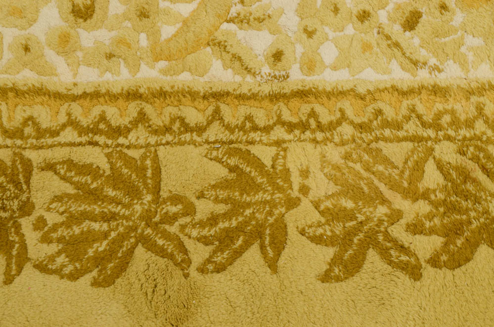 Hand-Woven Khalabar Golden Wool Room-Sized Area Rug