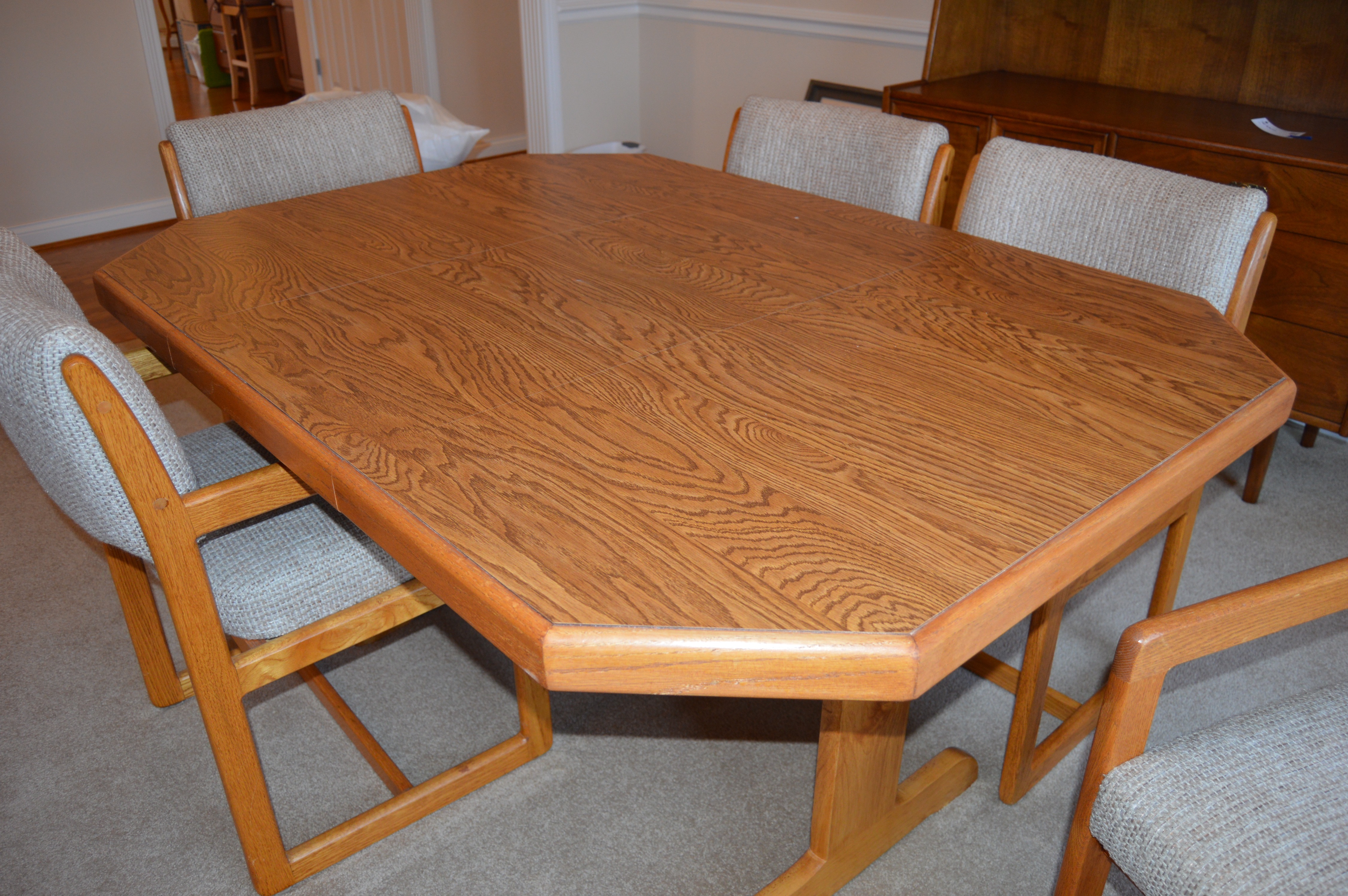 Oak Dining Table and Chair Set