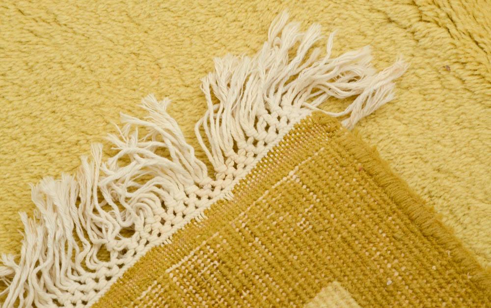 Hand-Woven Khalabar Golden Wool Room-Sized Area Rug