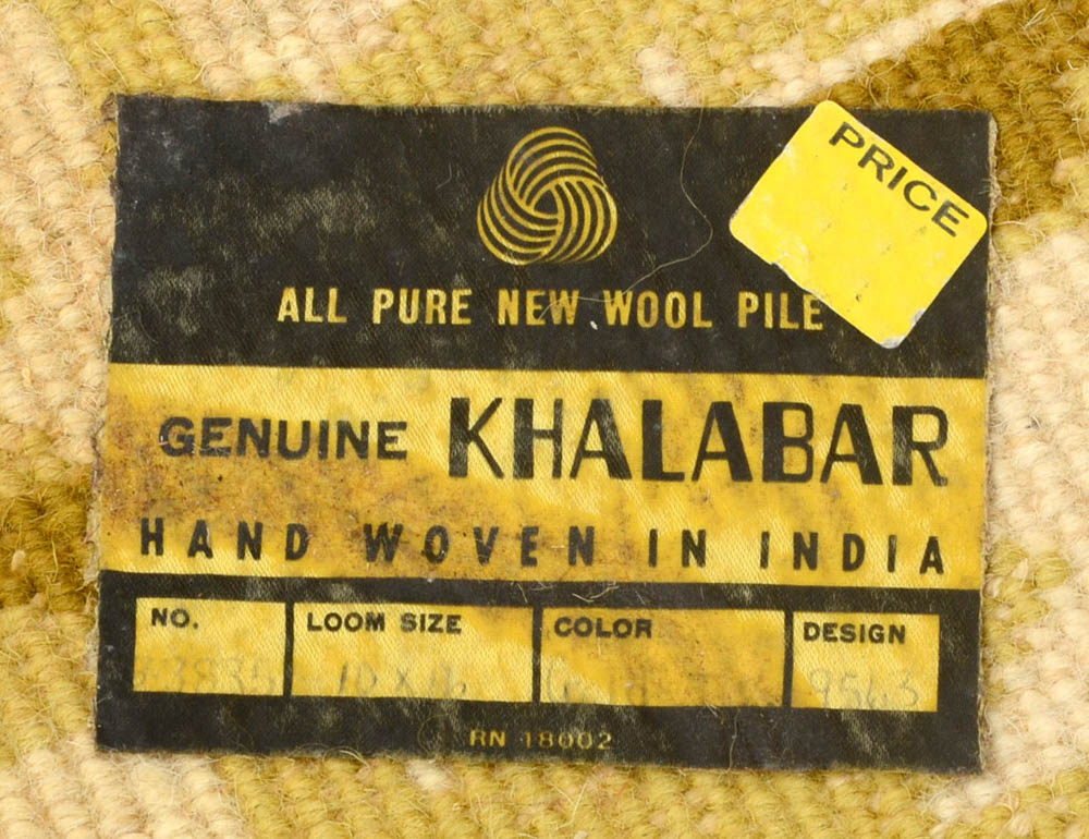 Hand-Woven Khalabar Golden Wool Room-Sized Area Rug