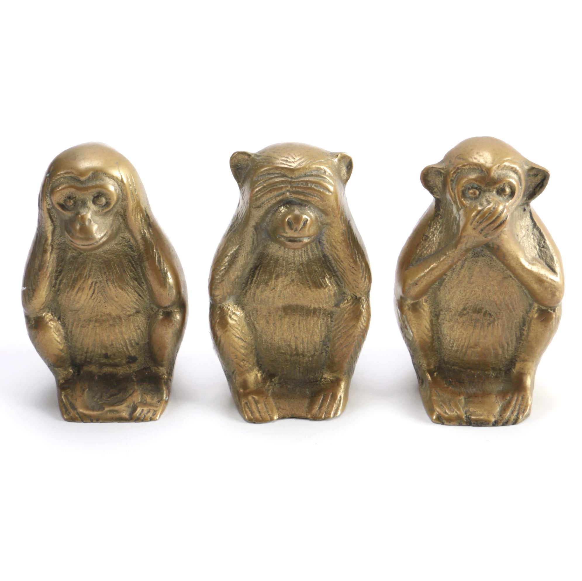 Brass Three Wise Monkeys Figurines