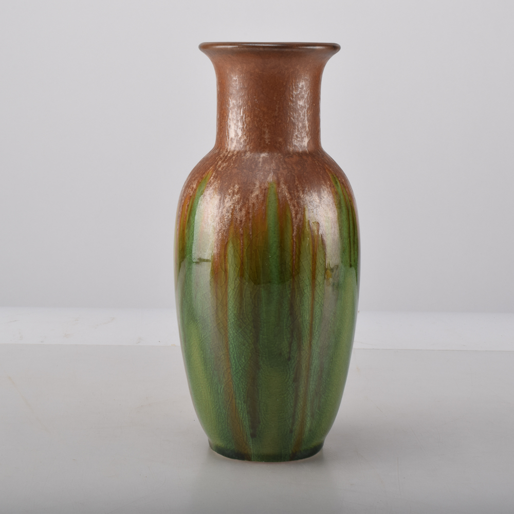 Vintage Mid-Century Hosley Drip-Glaze Pottery Vase