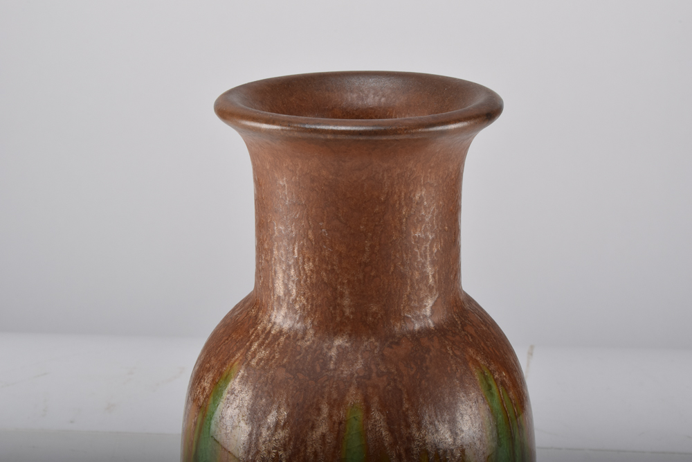 Vintage Mid-Century Hosley Drip-Glaze Pottery Vase