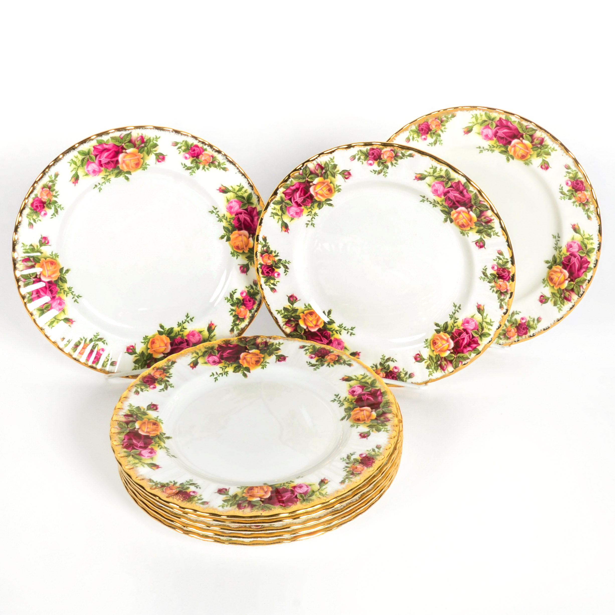 Set of Royal Albert "Old Country Roses" Plates