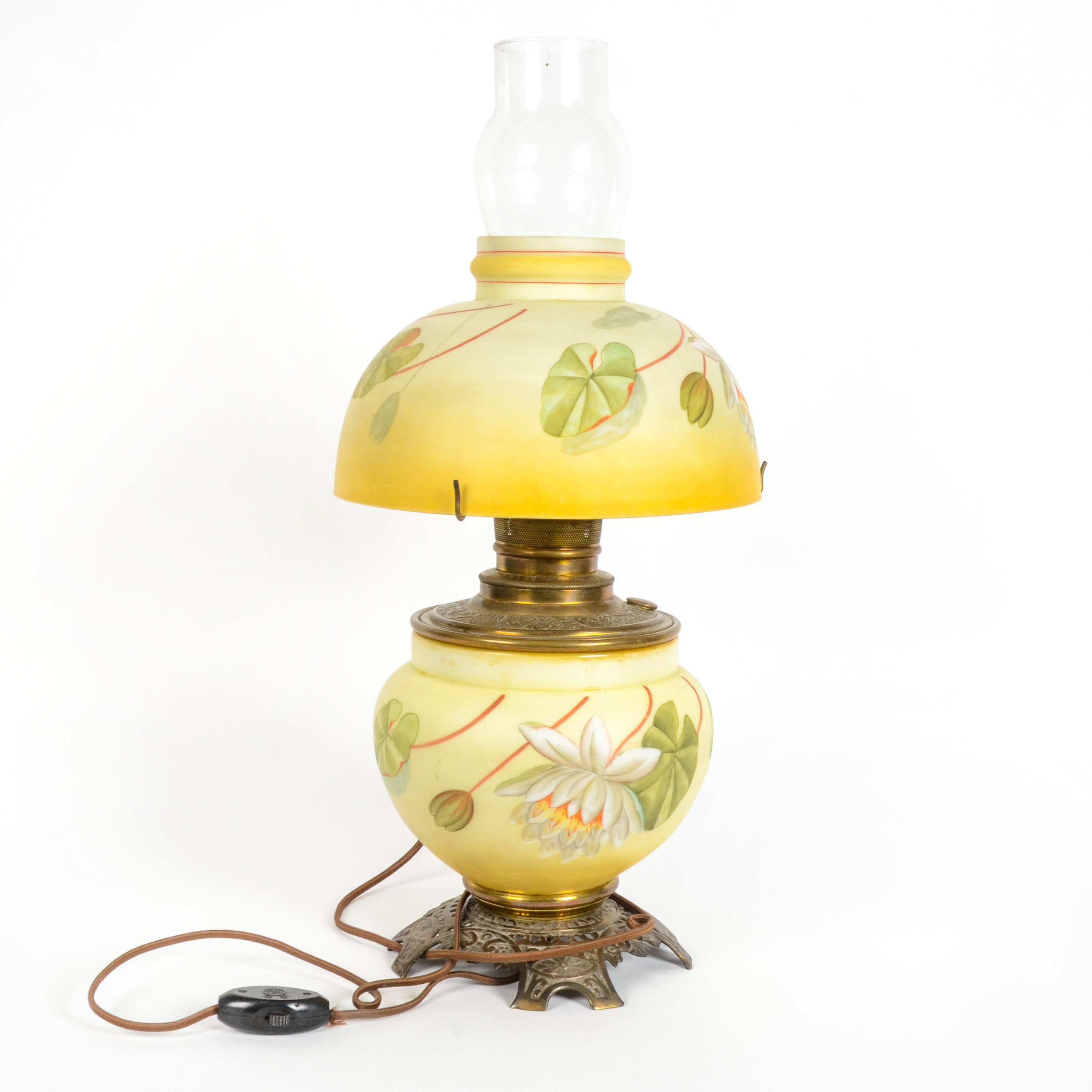 "Improved Bristol" Converted Antique Brass Oil Lamp