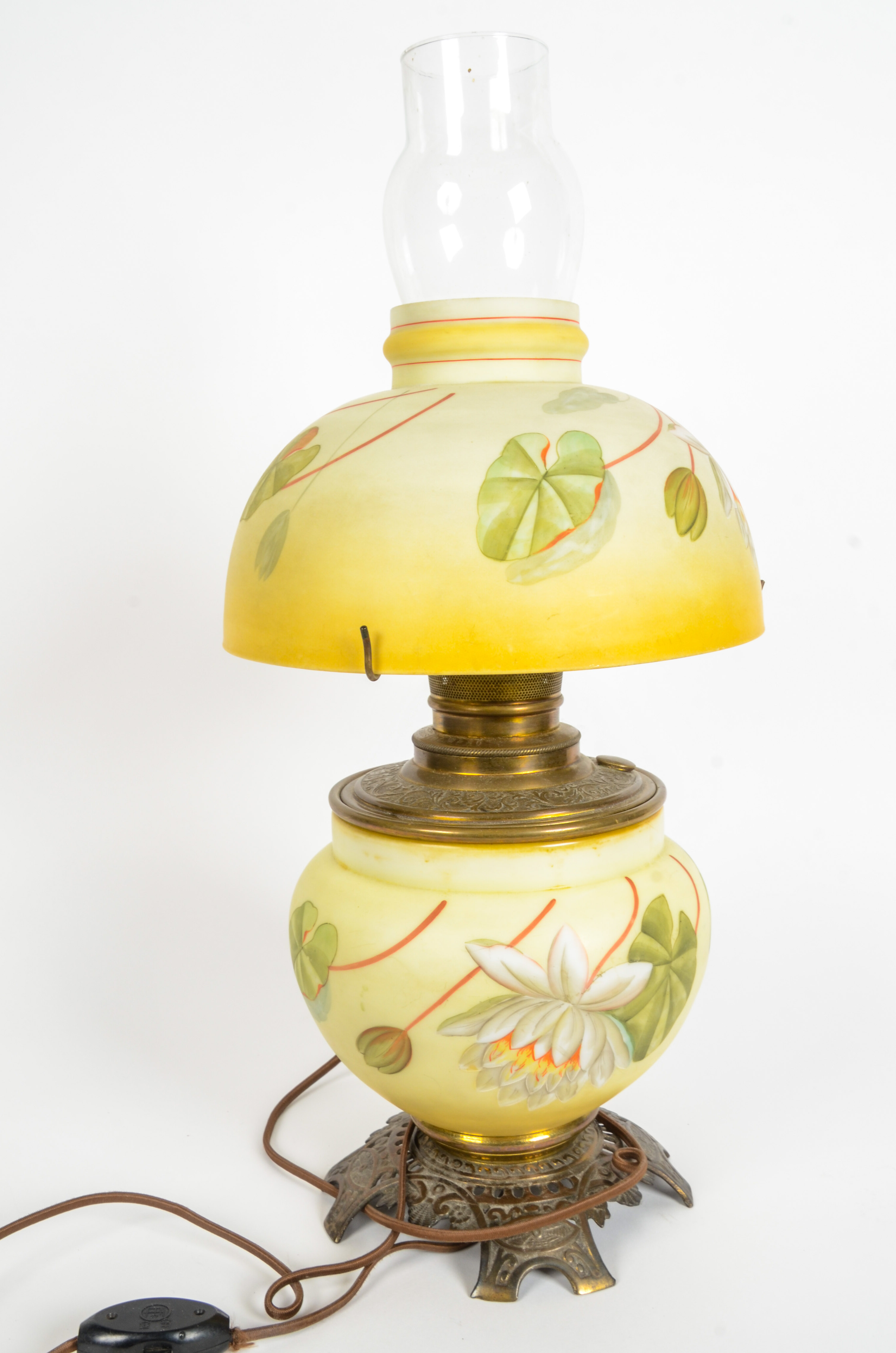 "Improved Bristol" Converted Antique Brass Oil Lamp