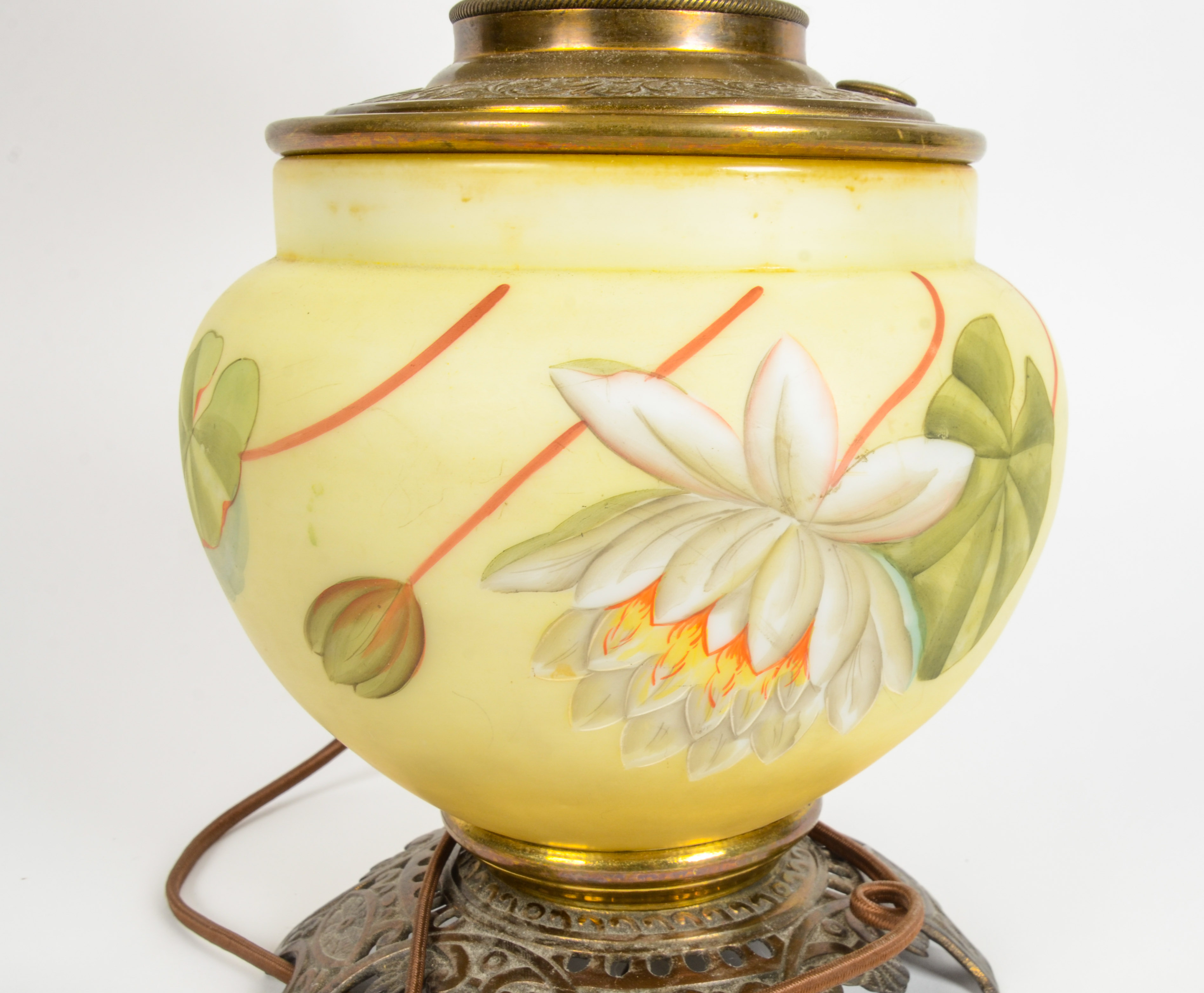 "Improved Bristol" Converted Antique Brass Oil Lamp