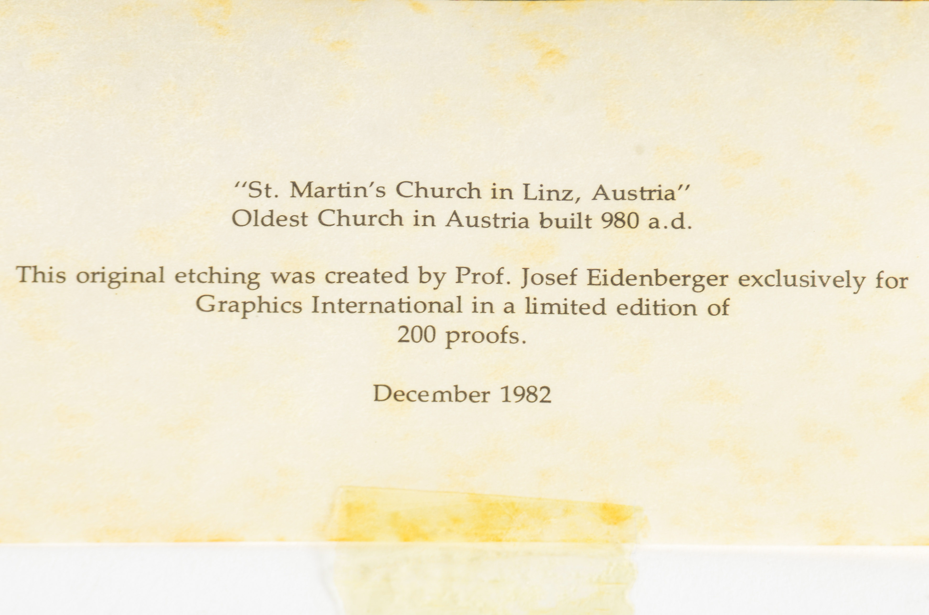 Josef Eidenberger Copper Engravings