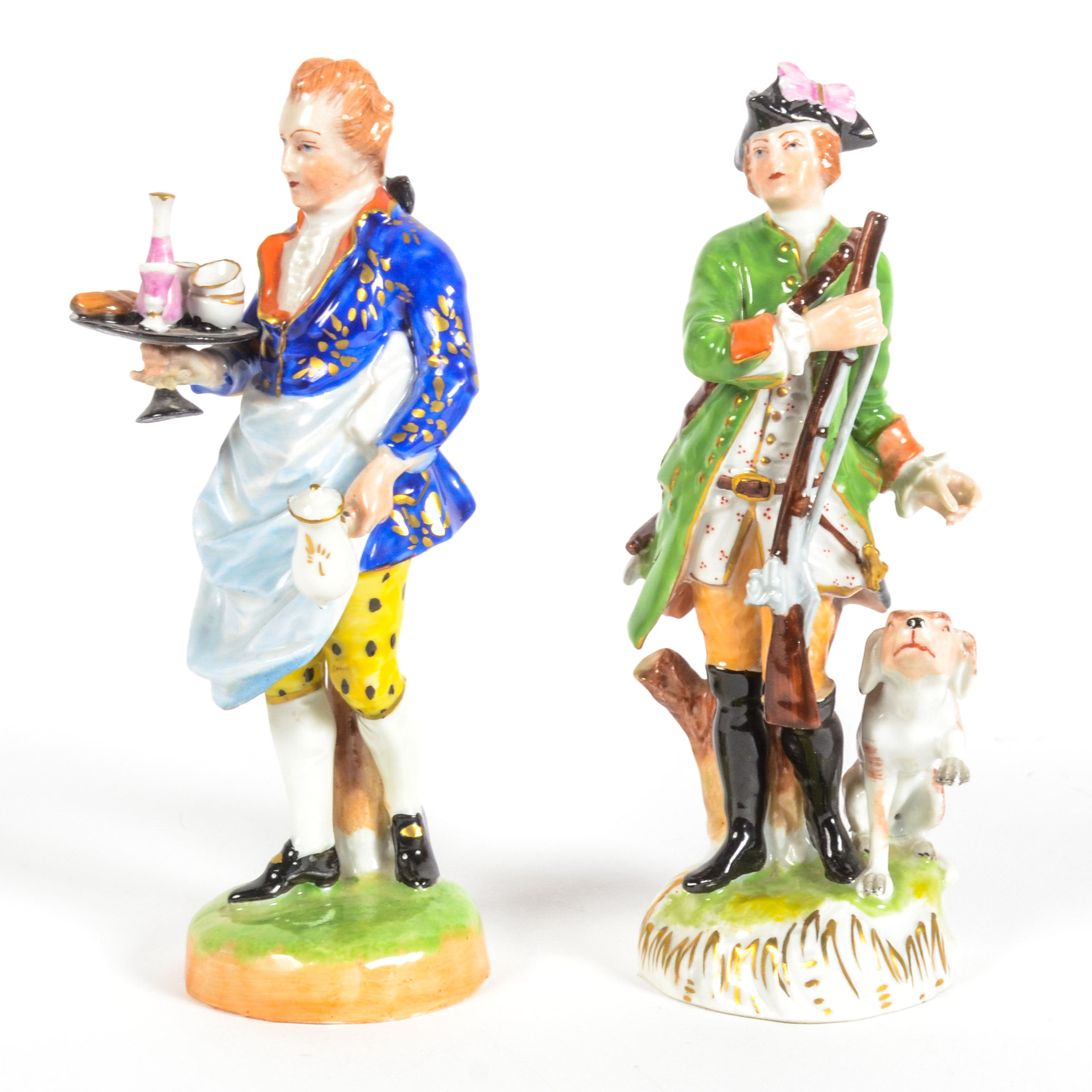 Pair of Hand-Painted Dresden Figurines