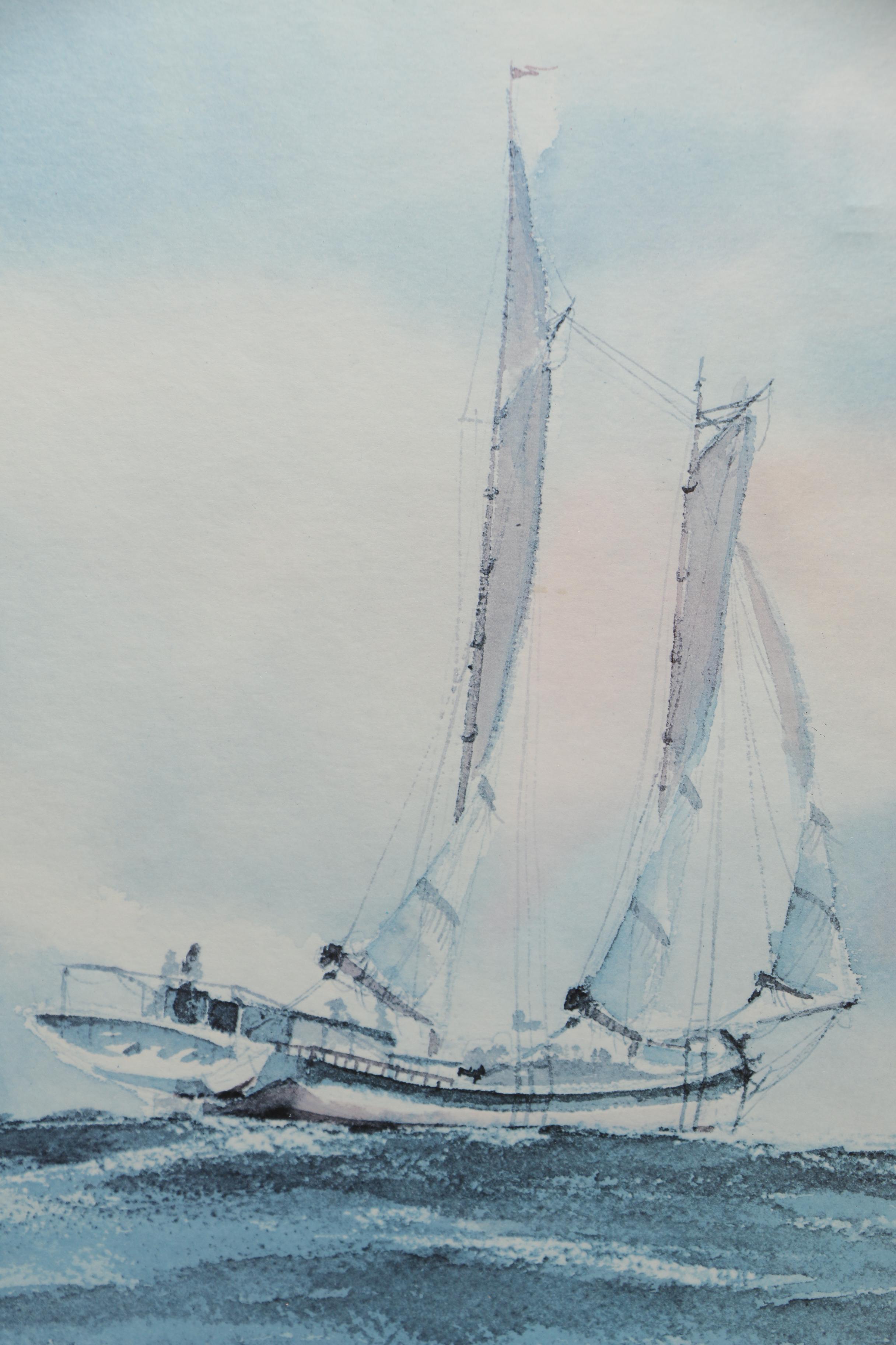 After Stephen Bleinberger Offset Lithographs of Sailboats