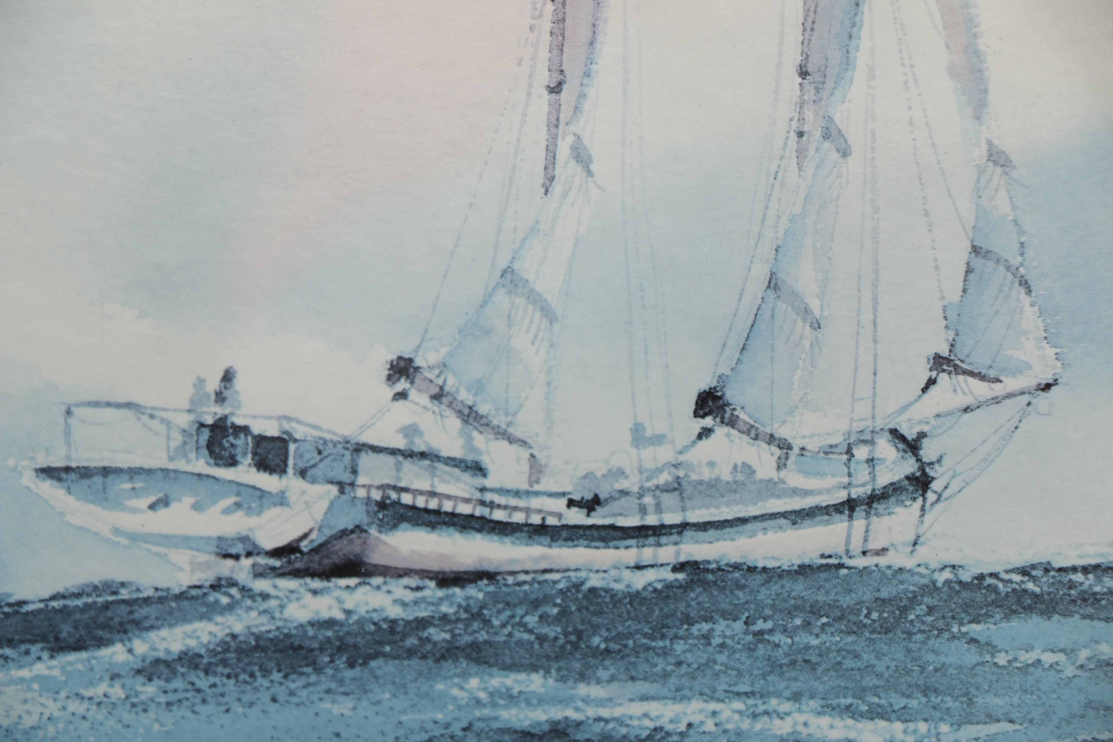 After Stephen Bleinberger Offset Lithographs of Sailboats