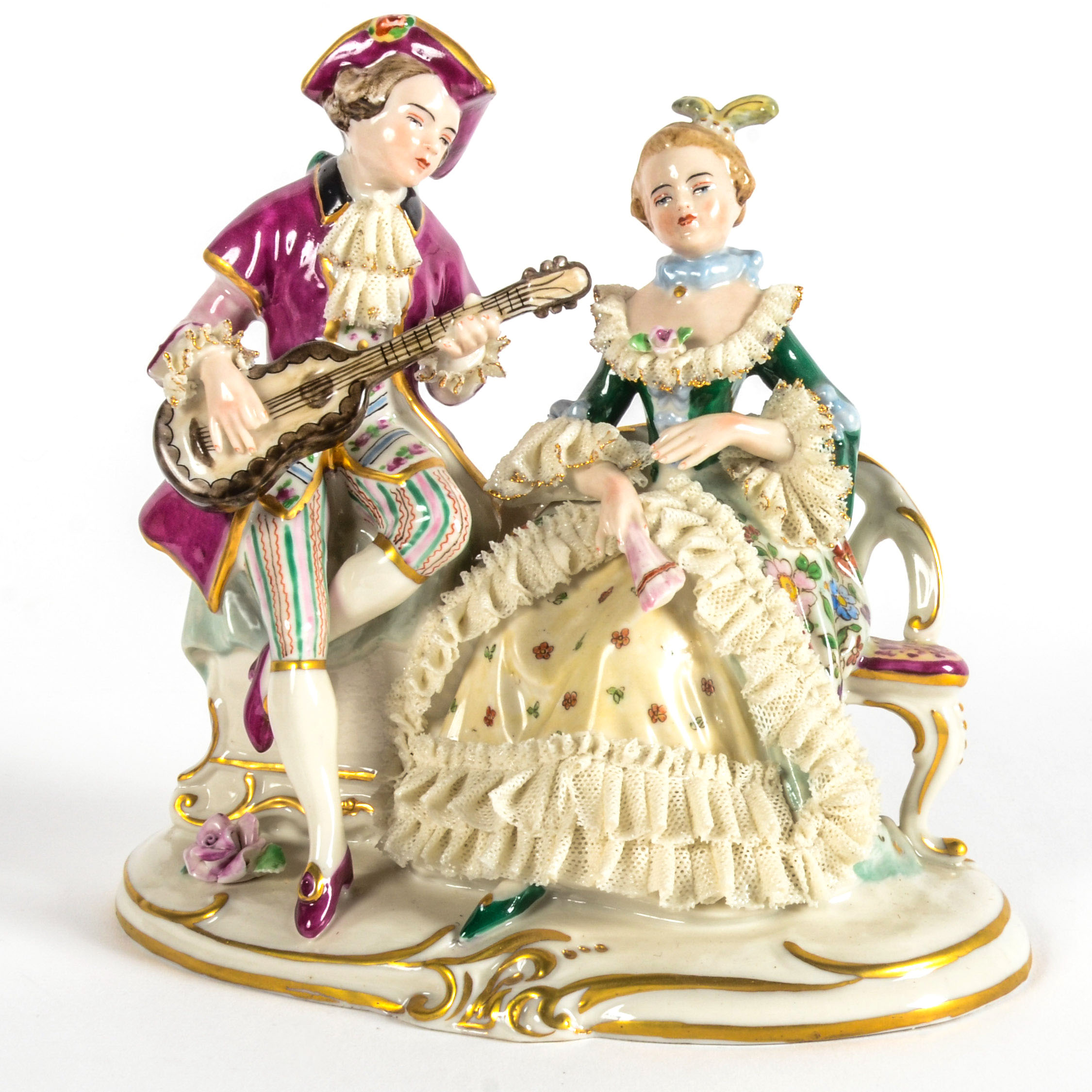 Hand-Painted "Dresden Art" Frankenthal Porcelain Figurine